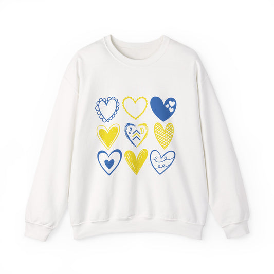 3:21 Heart Doodles Sweatshirt | Down Syndrome Awareness Crewneck | Celebrate the Extra