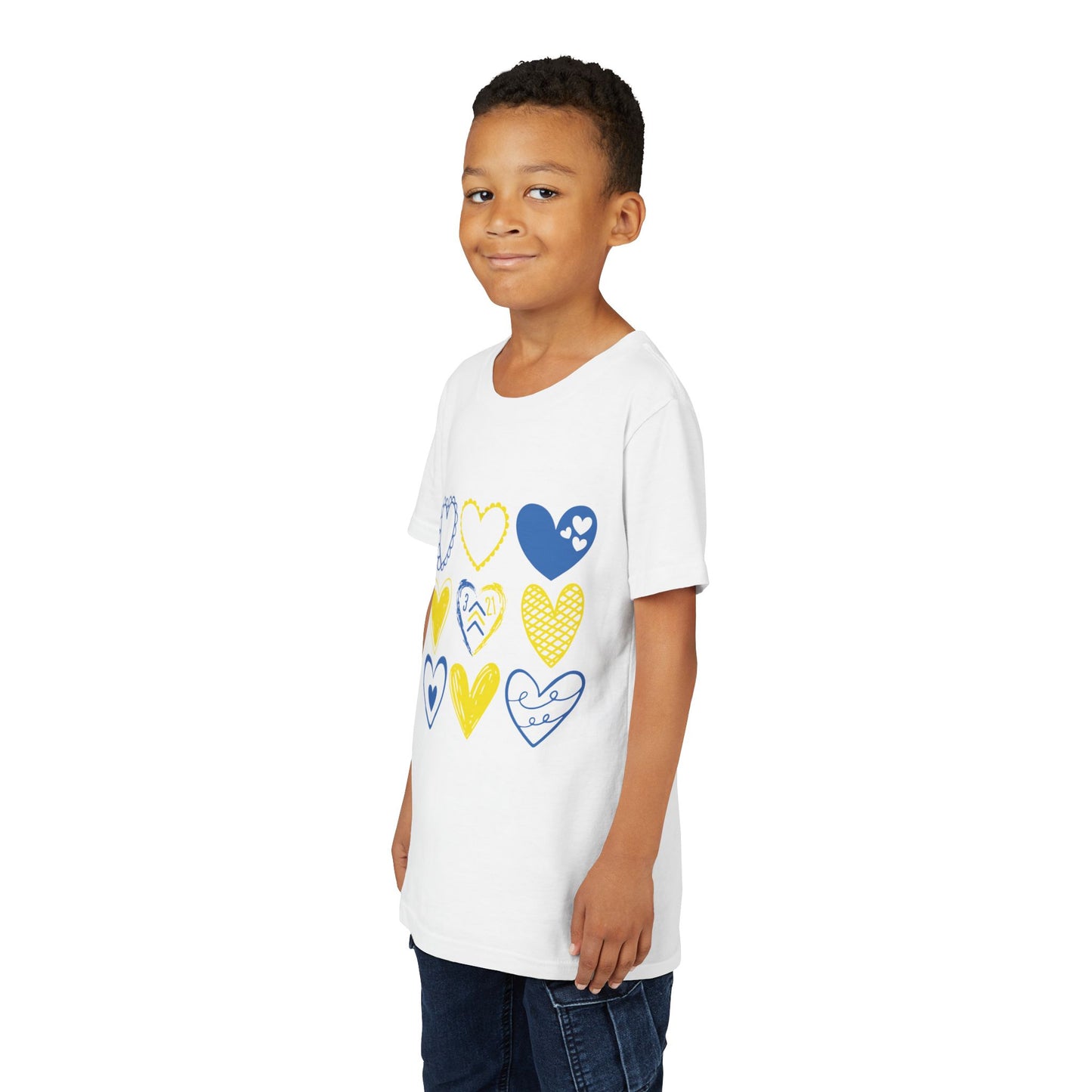 3:21 Heart Doodles Youth Tee | Down Syndrome Awareness | Celebrate the Extra | World Down Syndrome Day