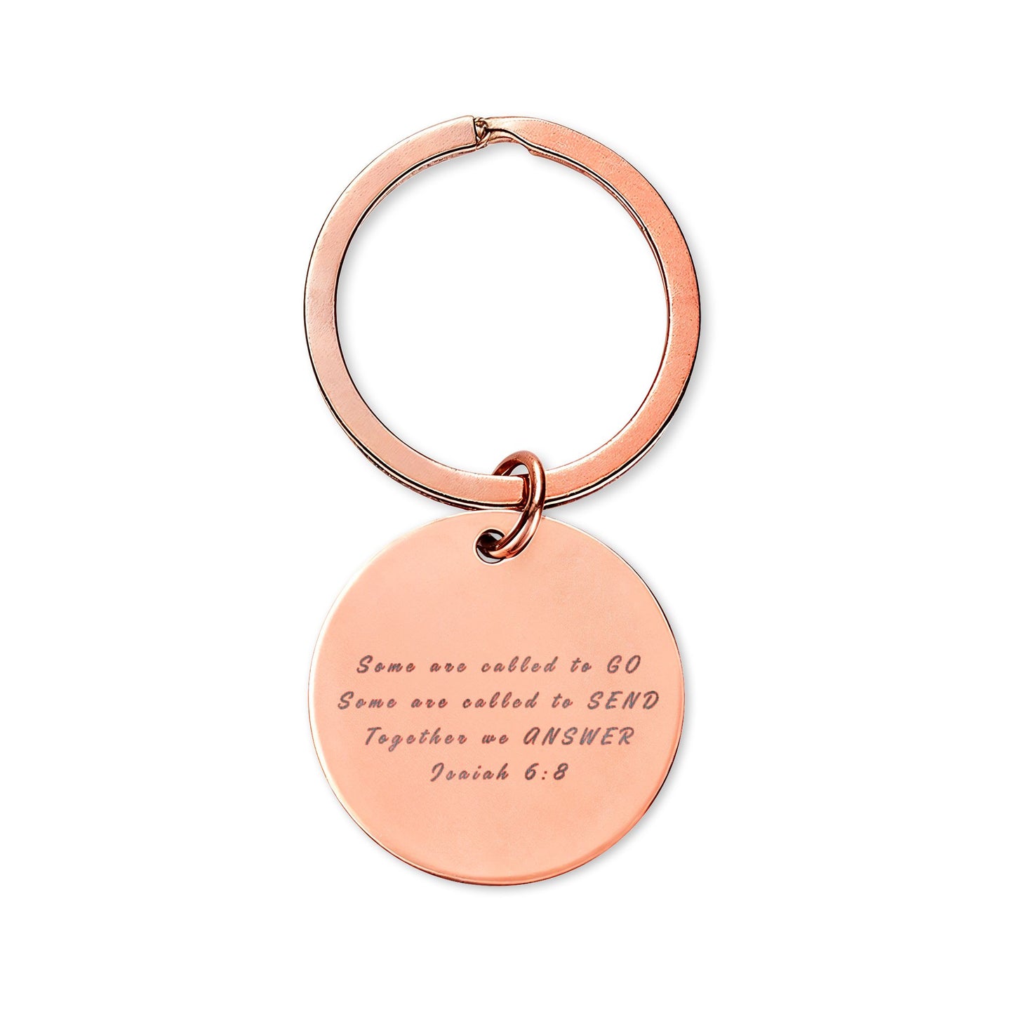 Send Them Engraved Keychain | Isaiah 6:8 Stainless Steel Mission Keepsake | Christian Gift