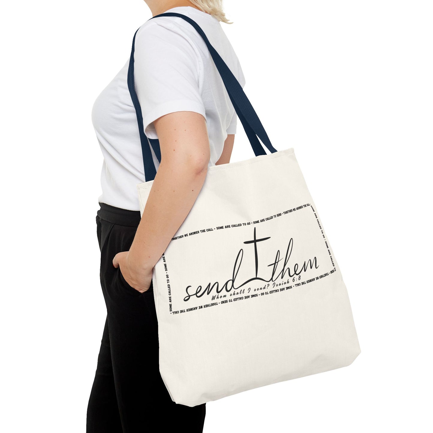 Send Them Tote Bag | Isaiah 6:8 Mission Tote | Christian Market & Everyday Carry Bag