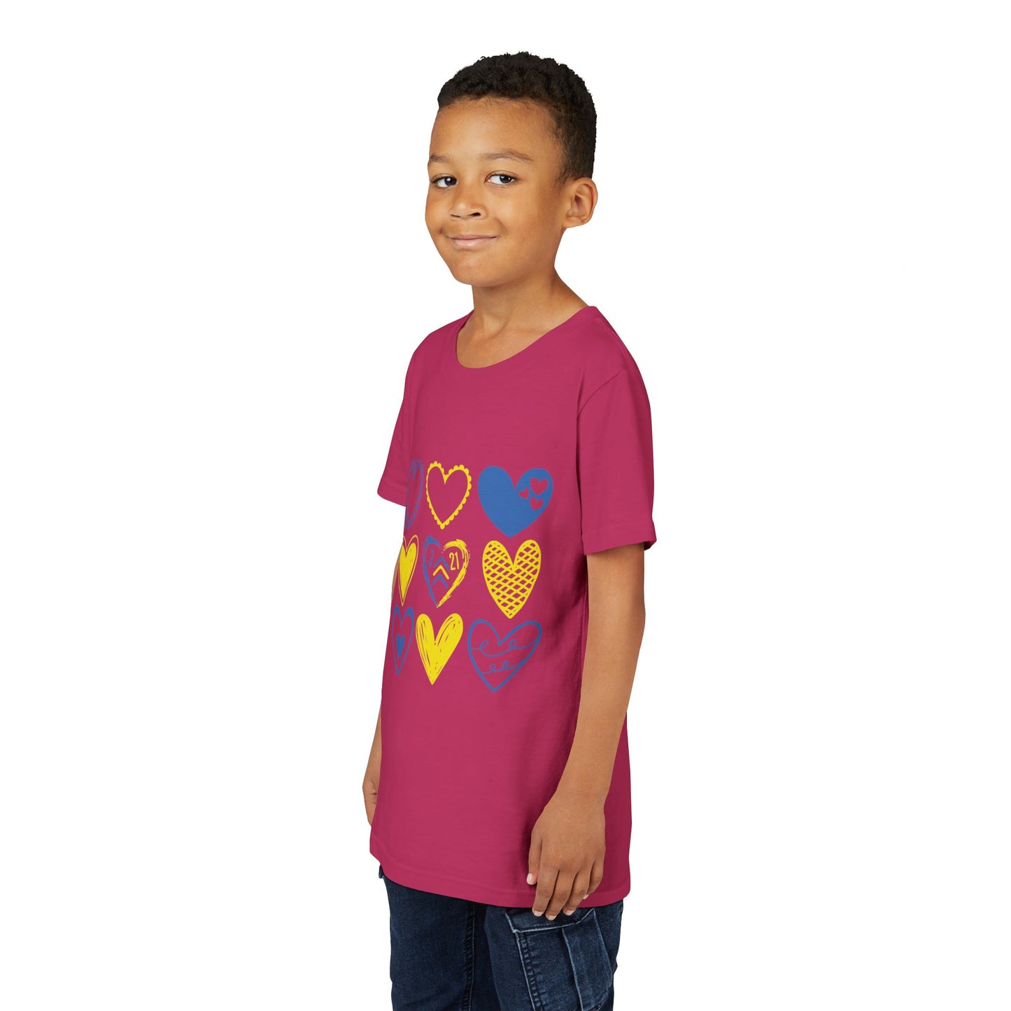 3:21 Heart Doodles Youth Tee | Down Syndrome Awareness | Celebrate the Extra | World Down Syndrome Day