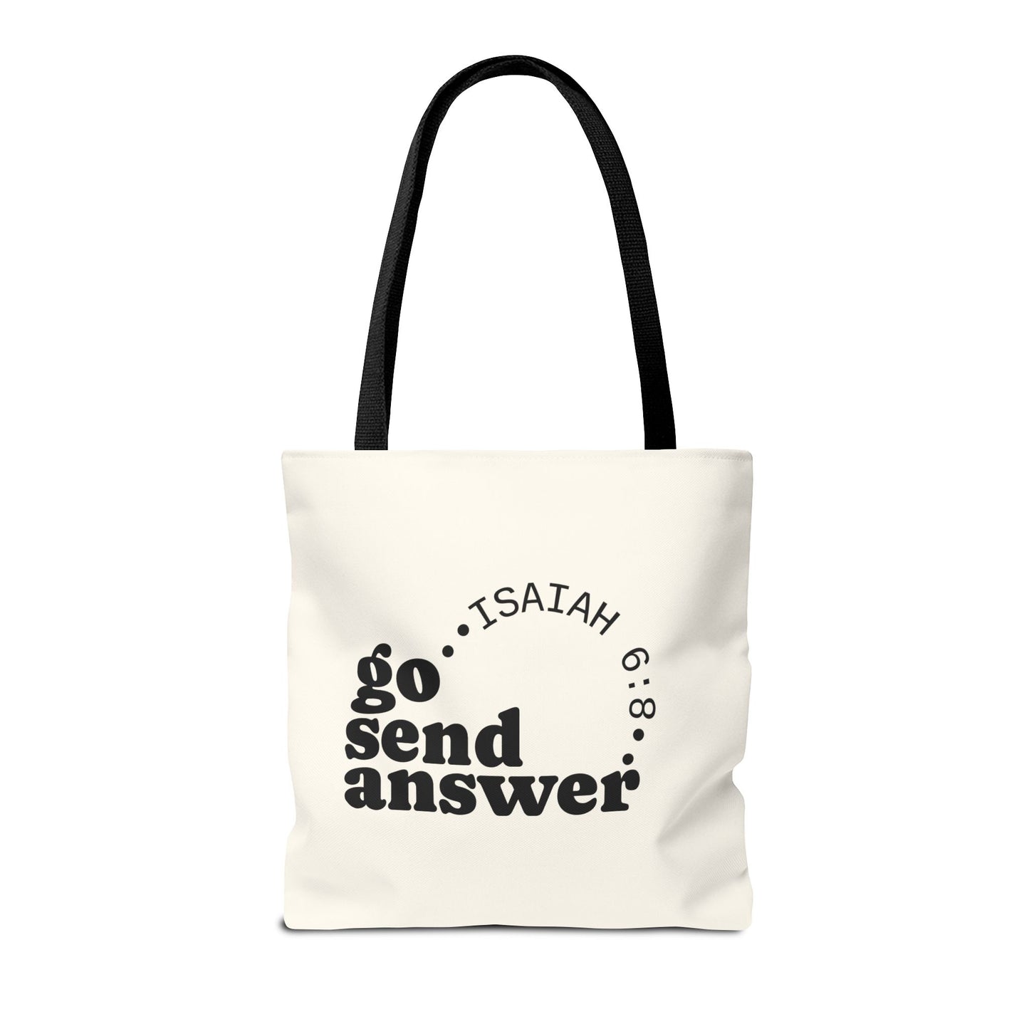 Go Send Answer Tote Bag | Isaiah 6:8 Mission Tote | Christian Market & Everyday Carry Bag