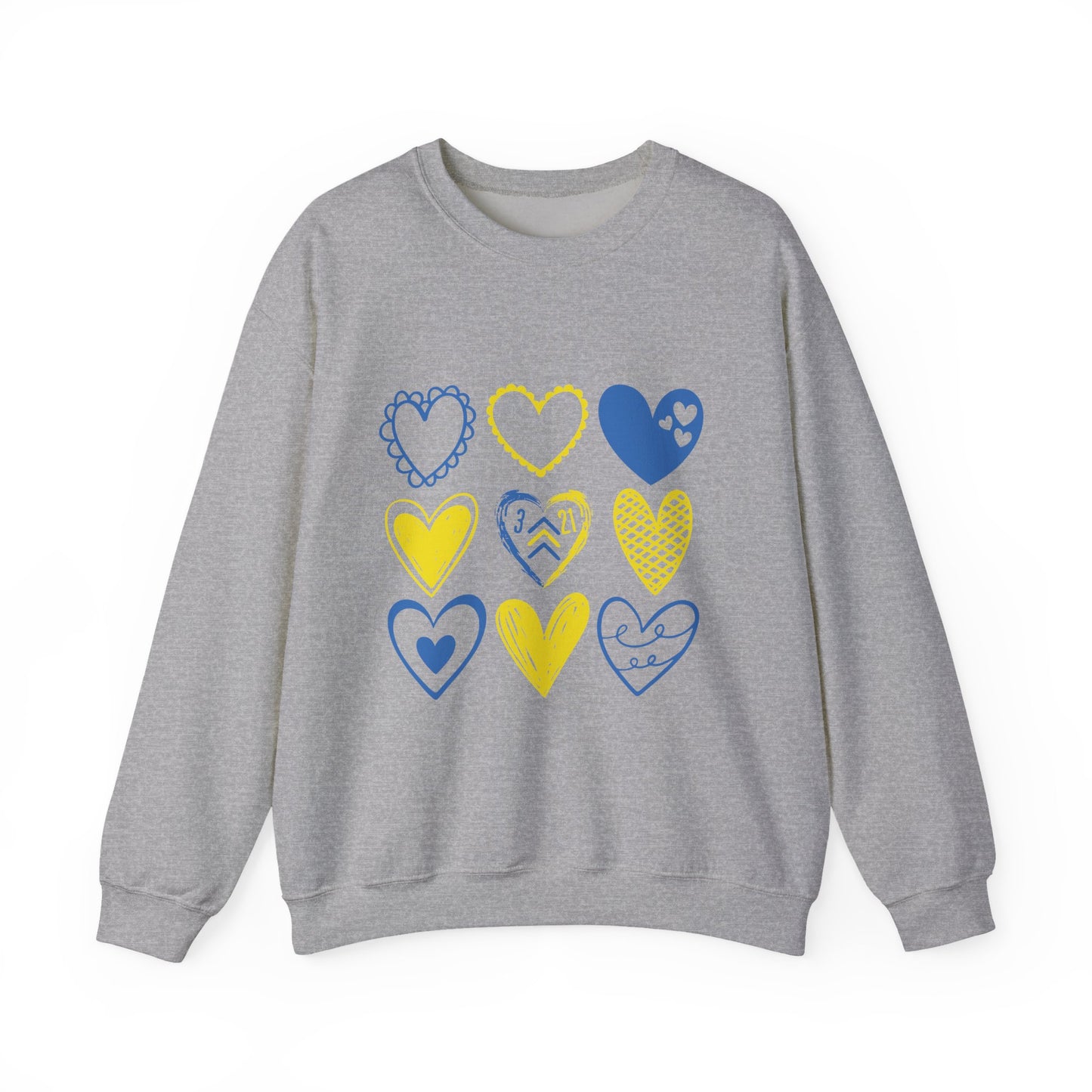 3:21 Heart Doodles Sweatshirt | Down Syndrome Awareness Crewneck | Celebrate the Extra