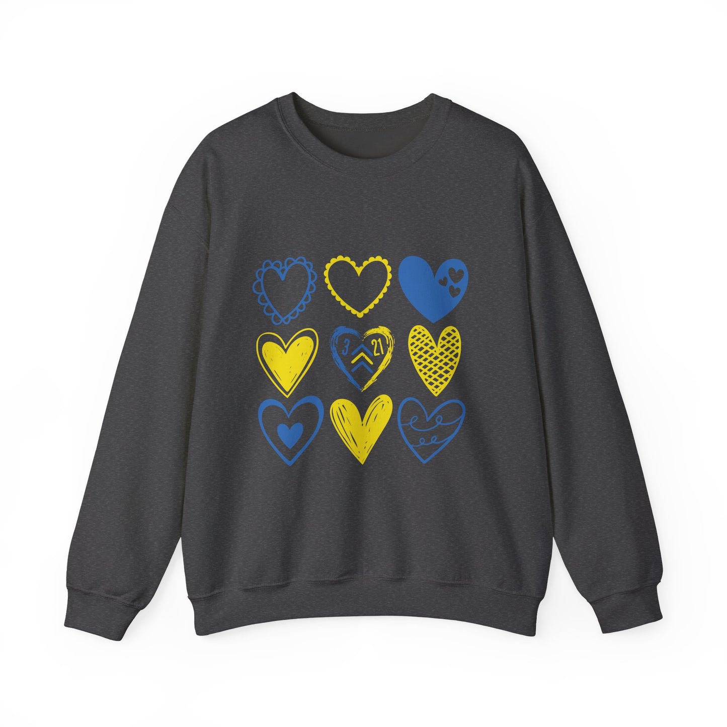 3:21 Heart Doodles Sweatshirt | Down Syndrome Awareness Crewneck | Celebrate the Extra
