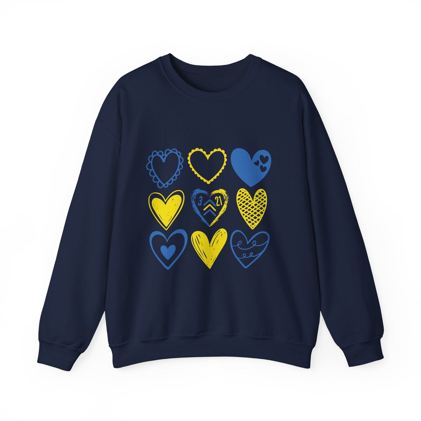 3:21 Heart Doodles Sweatshirt | Down Syndrome Awareness Crewneck | Celebrate the Extra