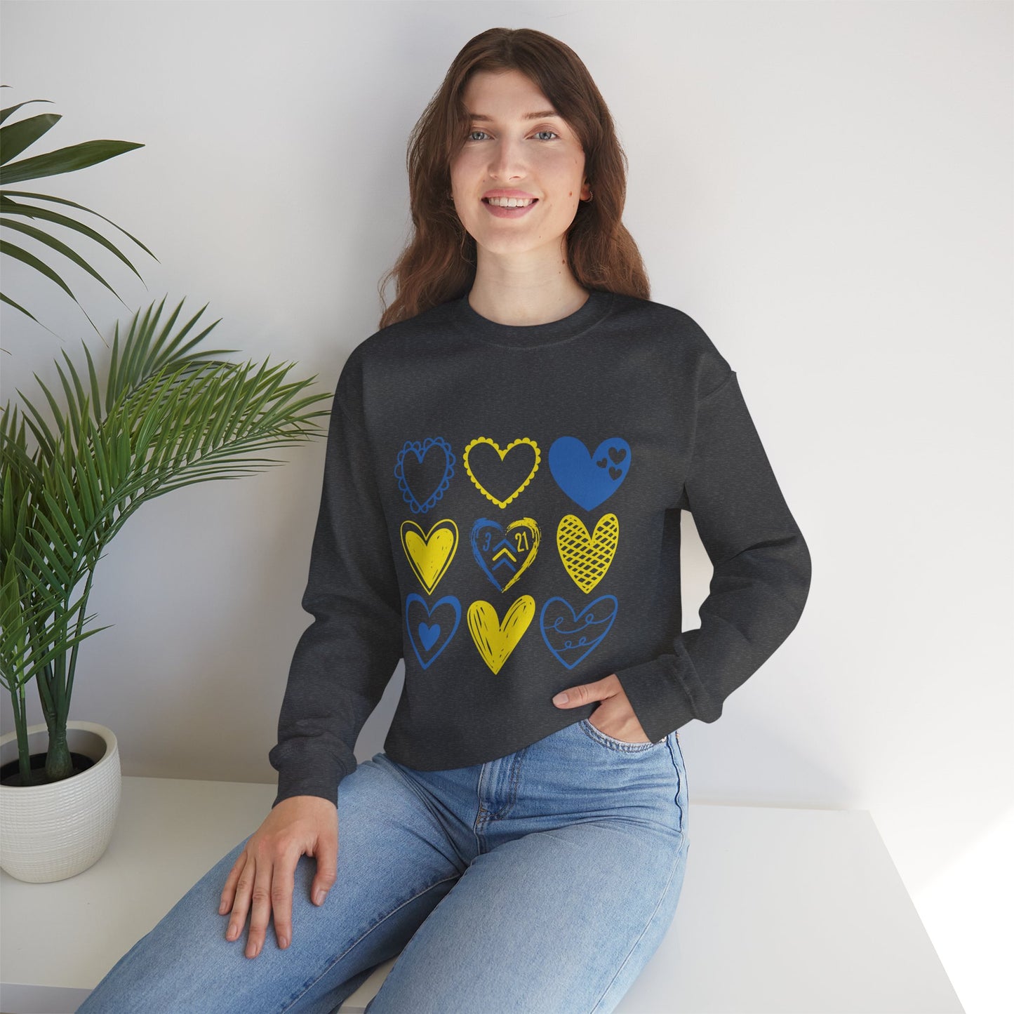 3:21 Heart Doodles Sweatshirt | Down Syndrome Awareness Crewneck | Celebrate the Extra