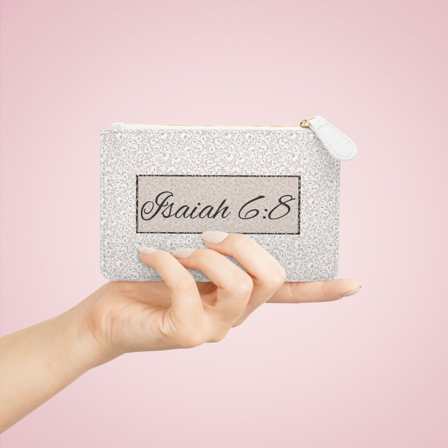 Send Them Mini Clutch Floral Design | Isaiah 6:8 Faith Wristlet | Mission Fundraiser Accessory