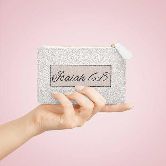 Send Them Mini Clutch Floral Design | Isaiah 6:8 Faith Wristlet | Mission Fundraiser Accessory
