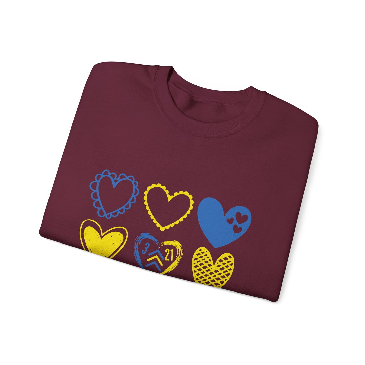 3:21 Heart Doodles Sweatshirt | Down Syndrome Awareness Crewneck | Celebrate the Extra