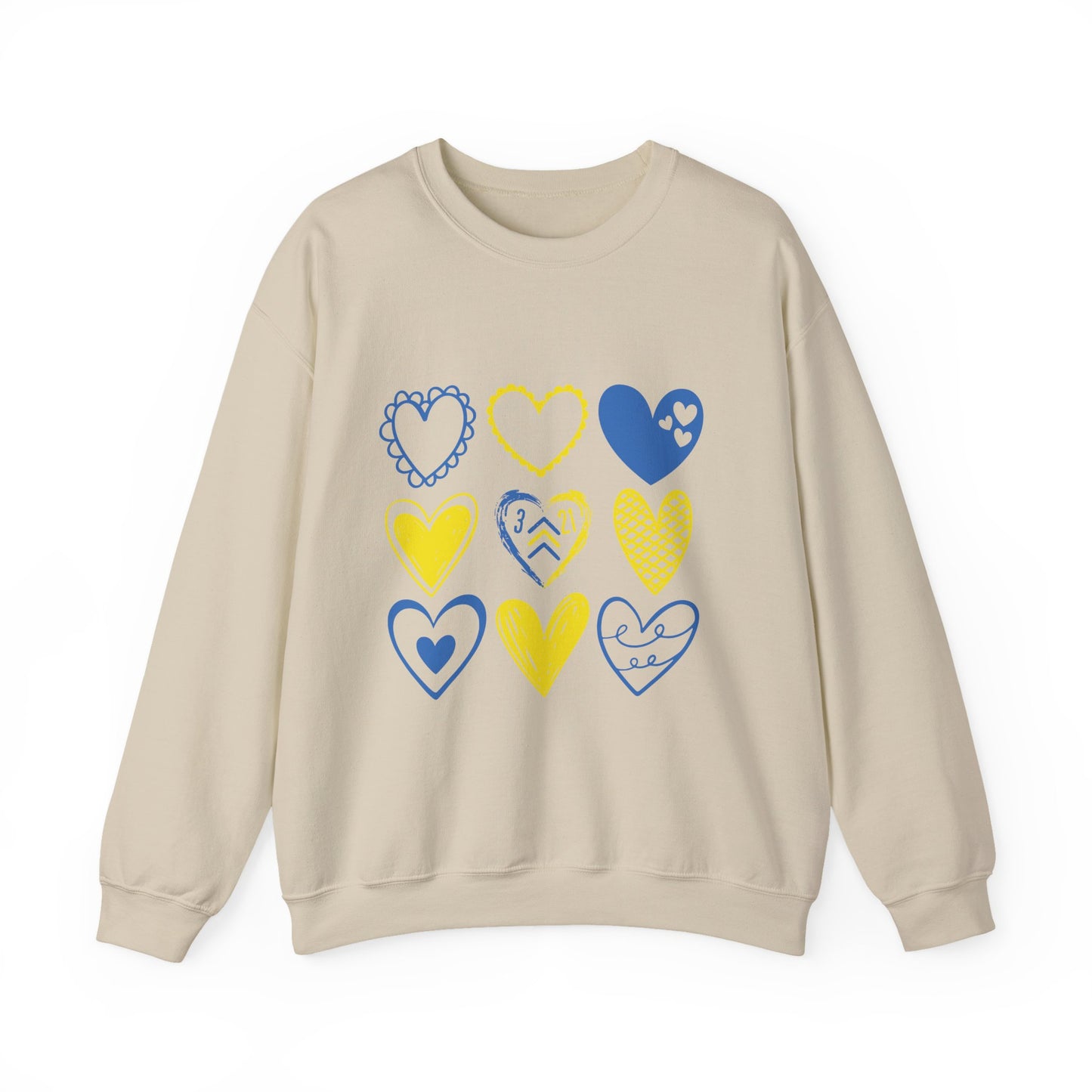 3:21 Heart Doodles Sweatshirt | Down Syndrome Awareness Crewneck | Celebrate the Extra