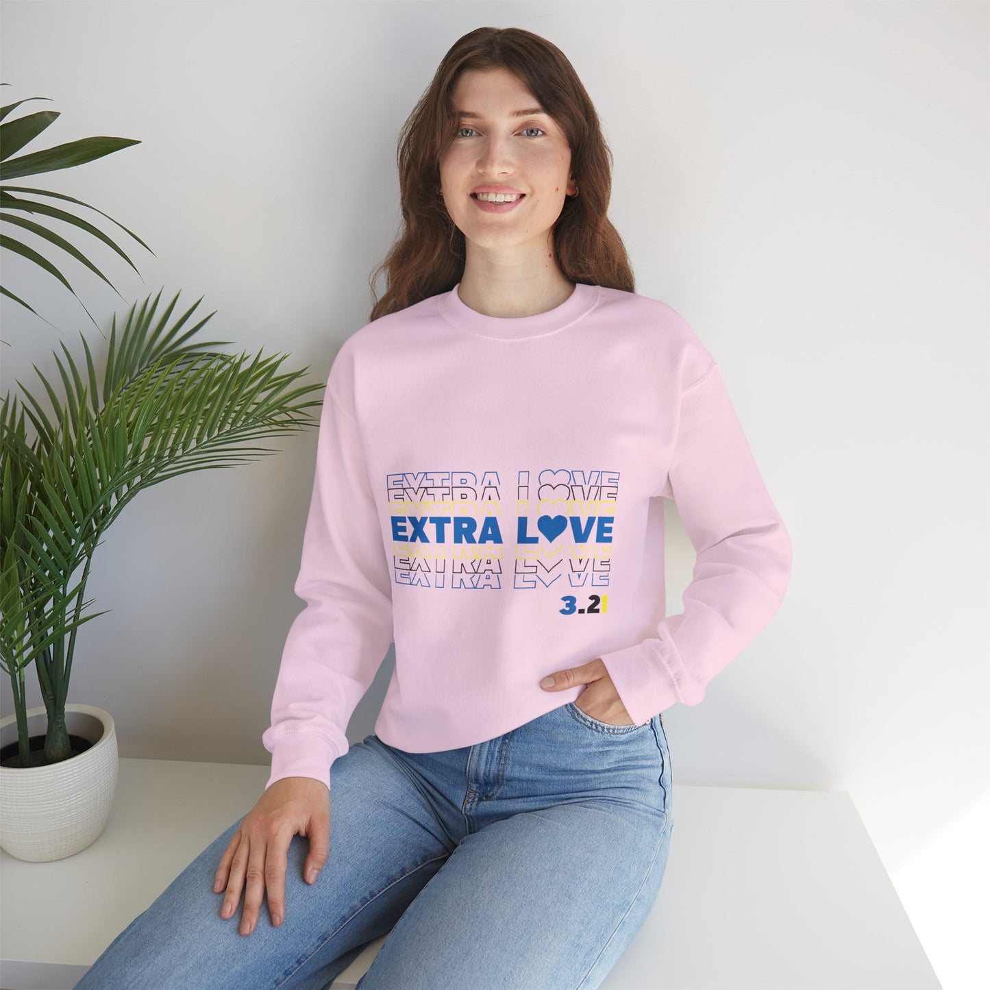 Extra Love 3:21 Sweatshirt | Down Syndrome Awareness Crewneck | Celebrate the Extra