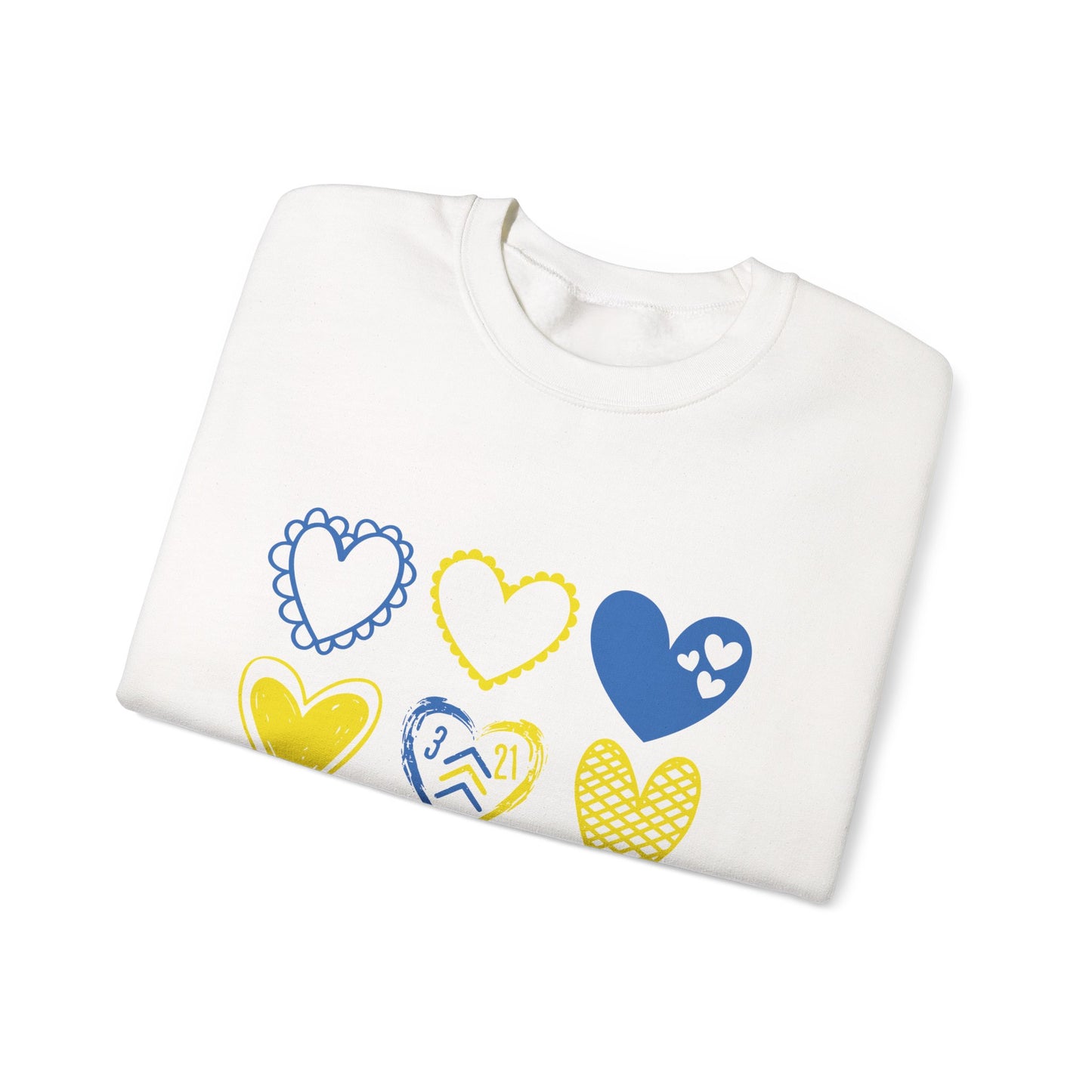3:21 Heart Doodles Sweatshirt | Down Syndrome Awareness Crewneck | Celebrate the Extra