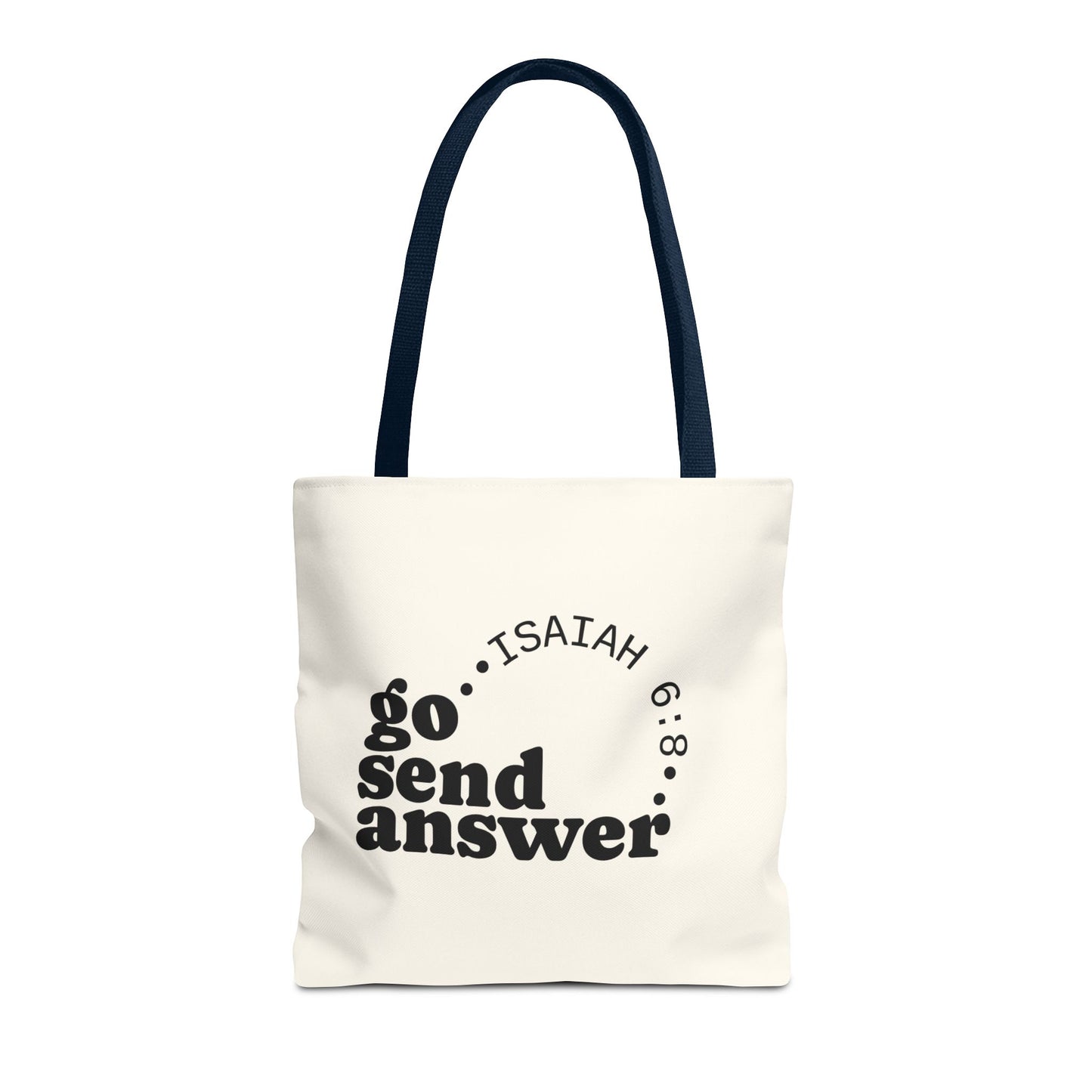 Go Send Answer Tote Bag | Isaiah 6:8 Mission Tote | Christian Market & Everyday Carry Bag