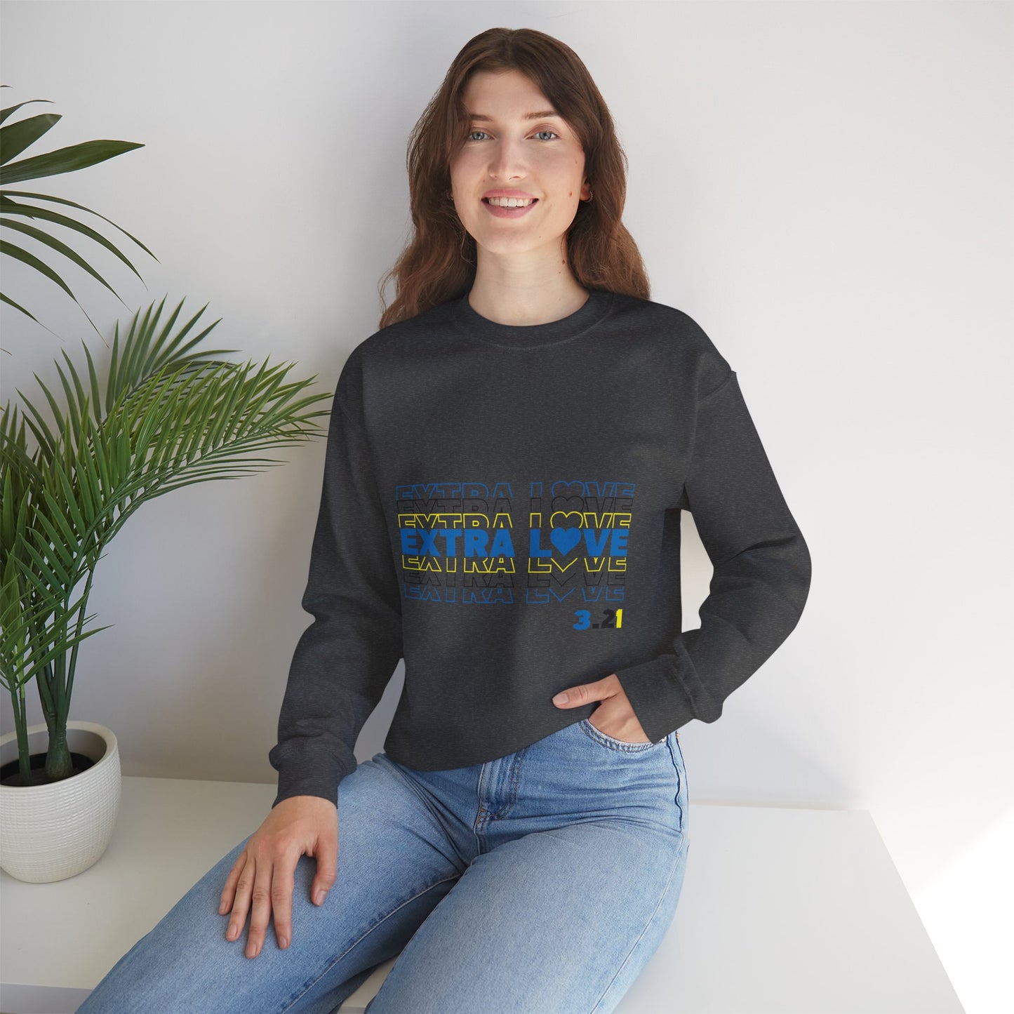 Extra Love 3:21 Sweatshirt | Down Syndrome Awareness Crewneck | Celebrate the Extra