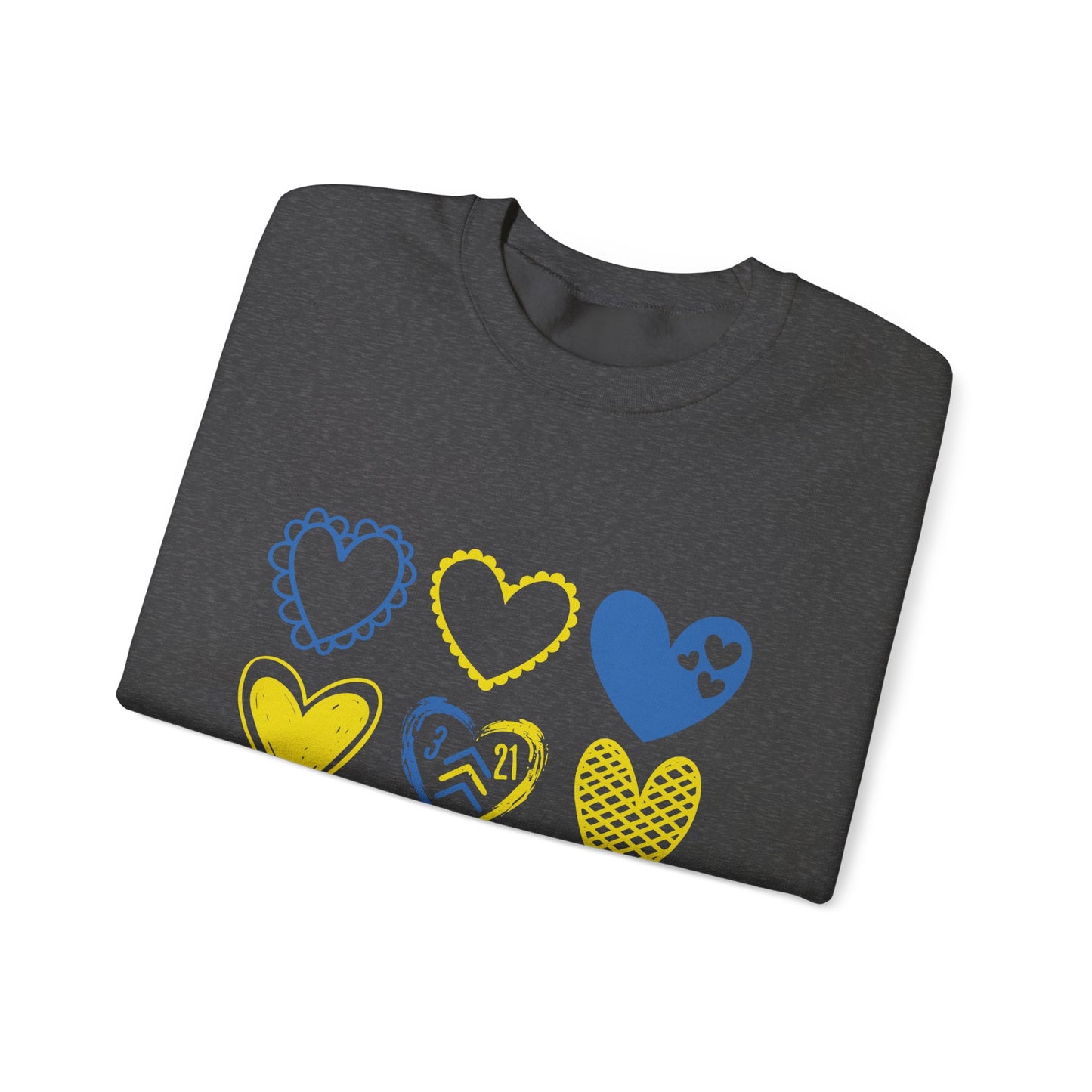 3:21 Heart Doodles Sweatshirt | Down Syndrome Awareness Crewneck | Celebrate the Extra
