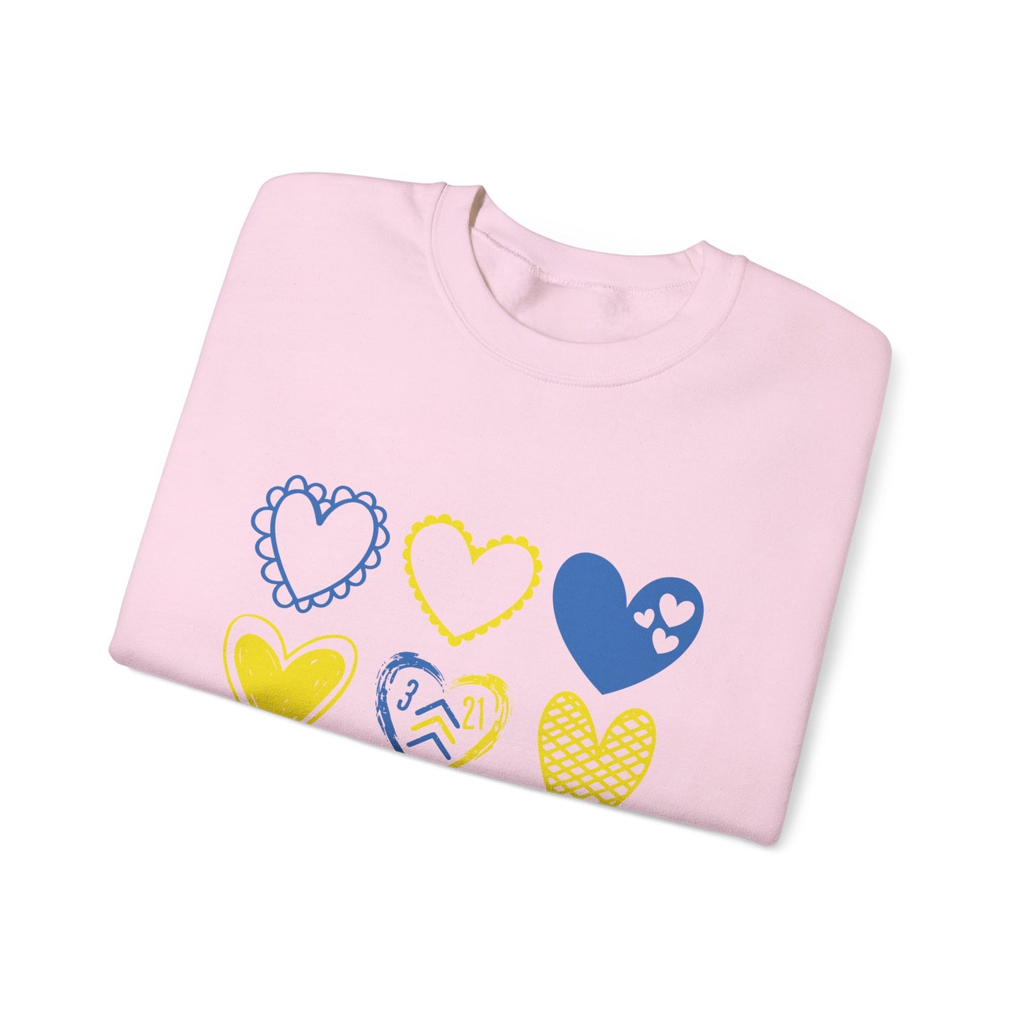3:21 Heart Doodles Sweatshirt | Down Syndrome Awareness Crewneck | Celebrate the Extra
