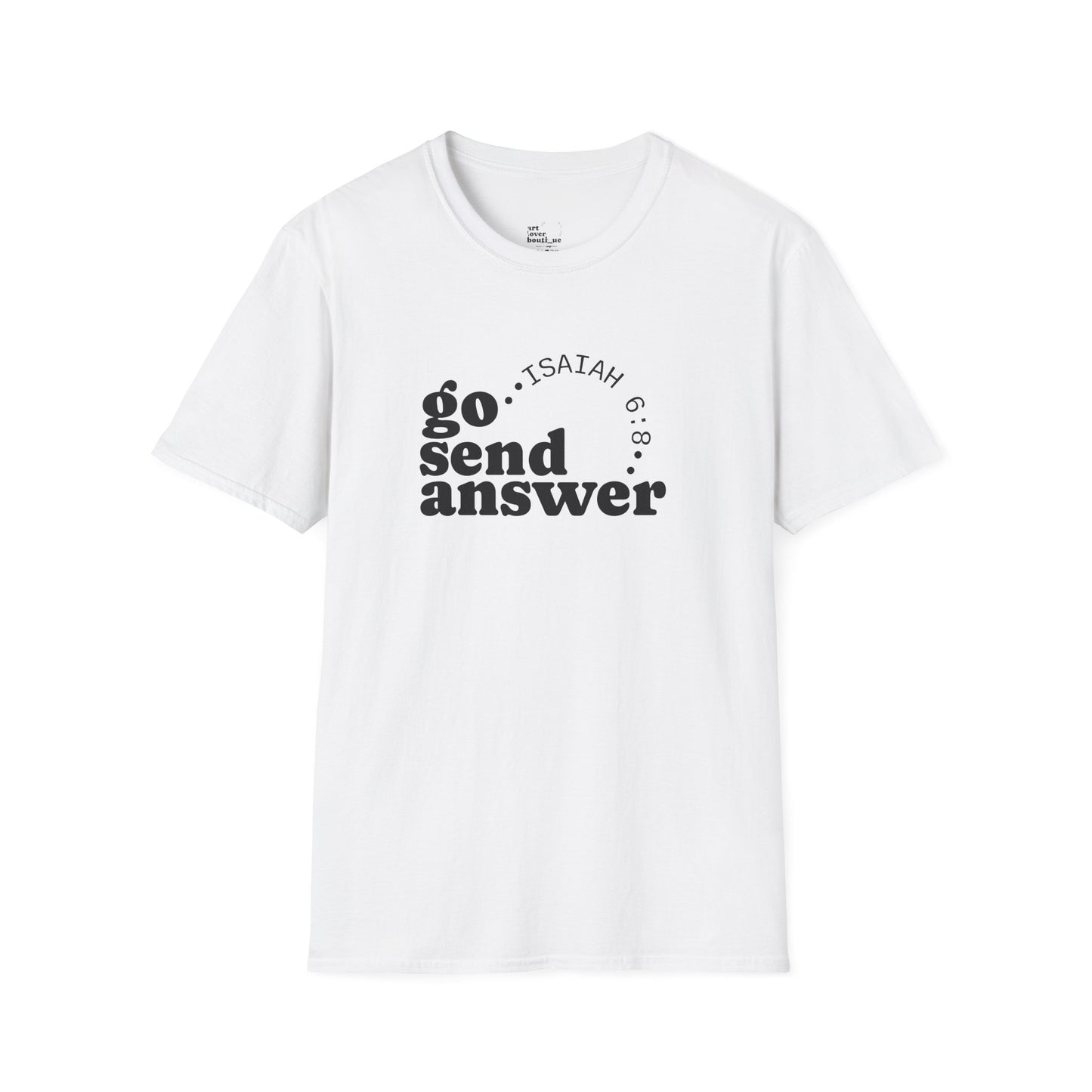 Go Send Answer Isaiah 6:8 Light Wash T-Shirt | Mission Fundraiser Faith Tee | Christian Missions Shirt