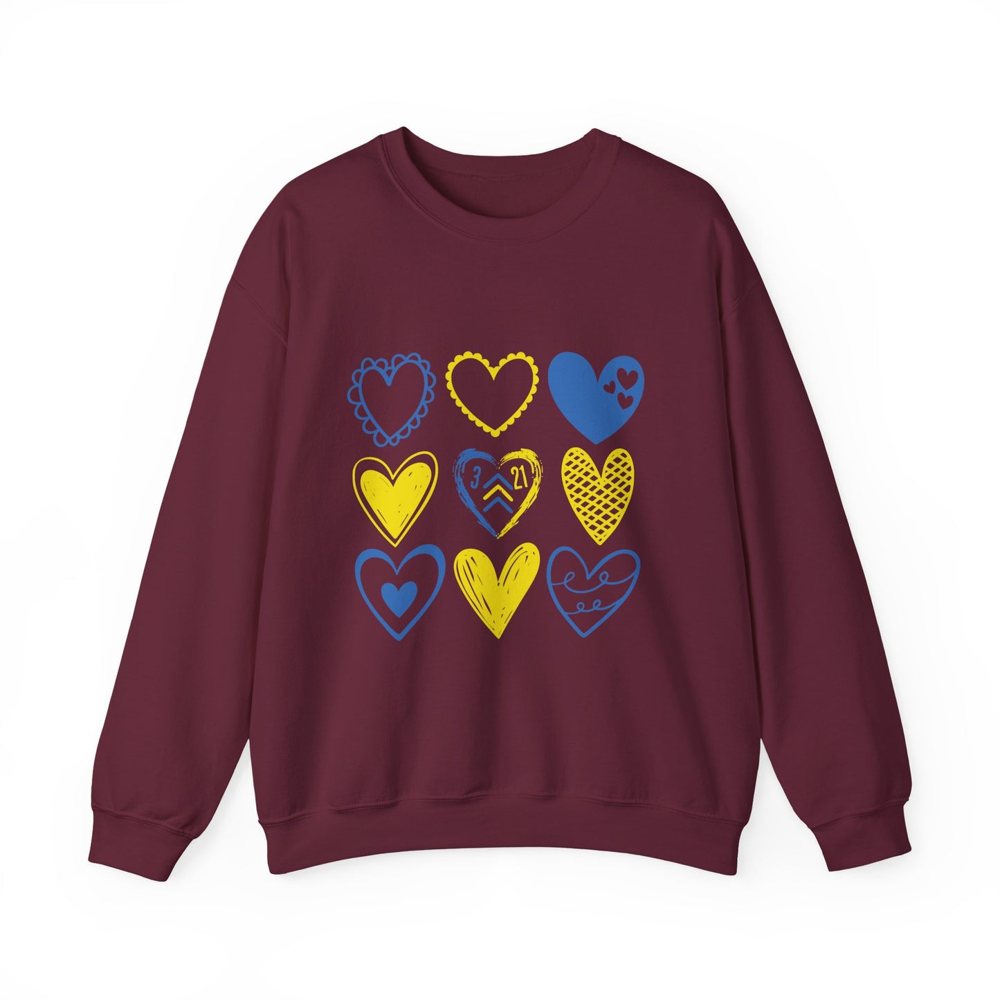 3:21 Heart Doodles Sweatshirt | Down Syndrome Awareness Crewneck | Celebrate the Extra