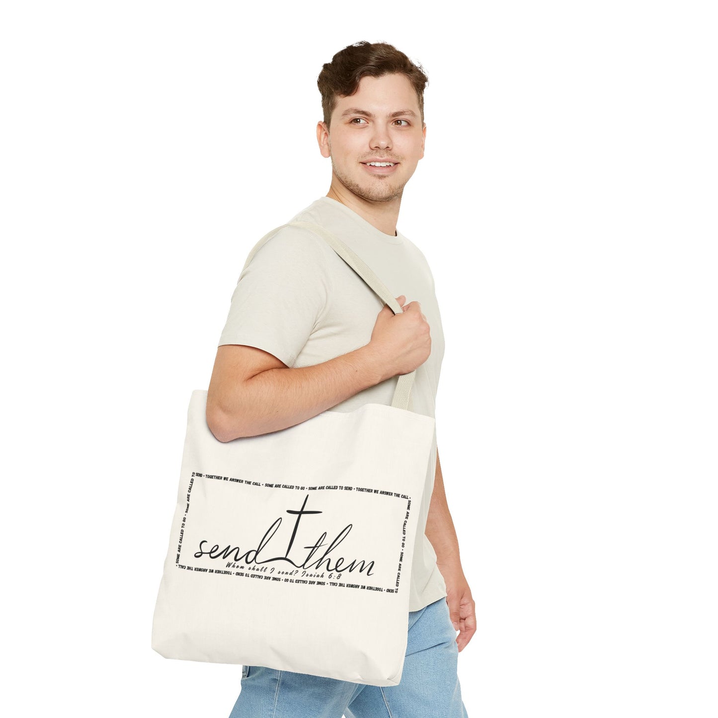 Send Them Tote Bag | Isaiah 6:8 Mission Tote | Christian Market & Everyday Carry Bag