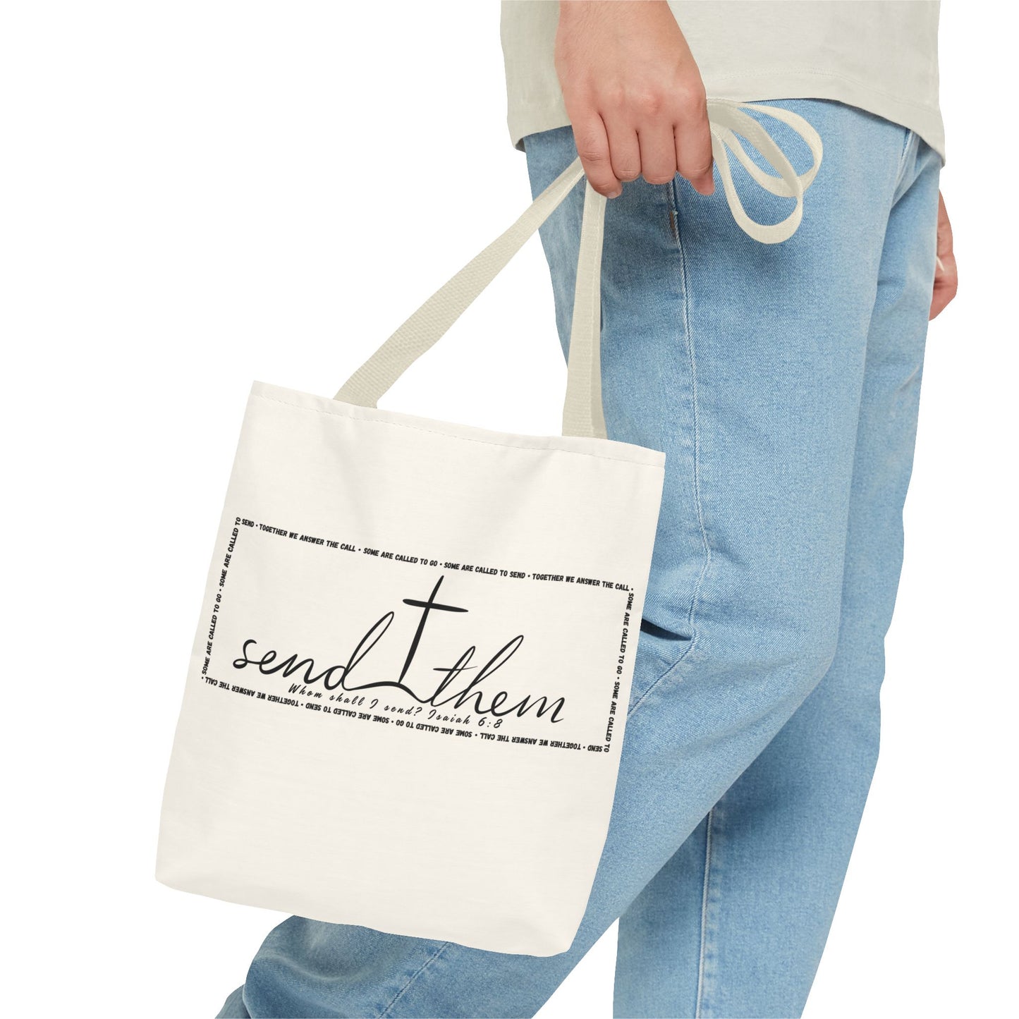 Send Them Tote Bag | Isaiah 6:8 Mission Tote | Christian Market & Everyday Carry Bag