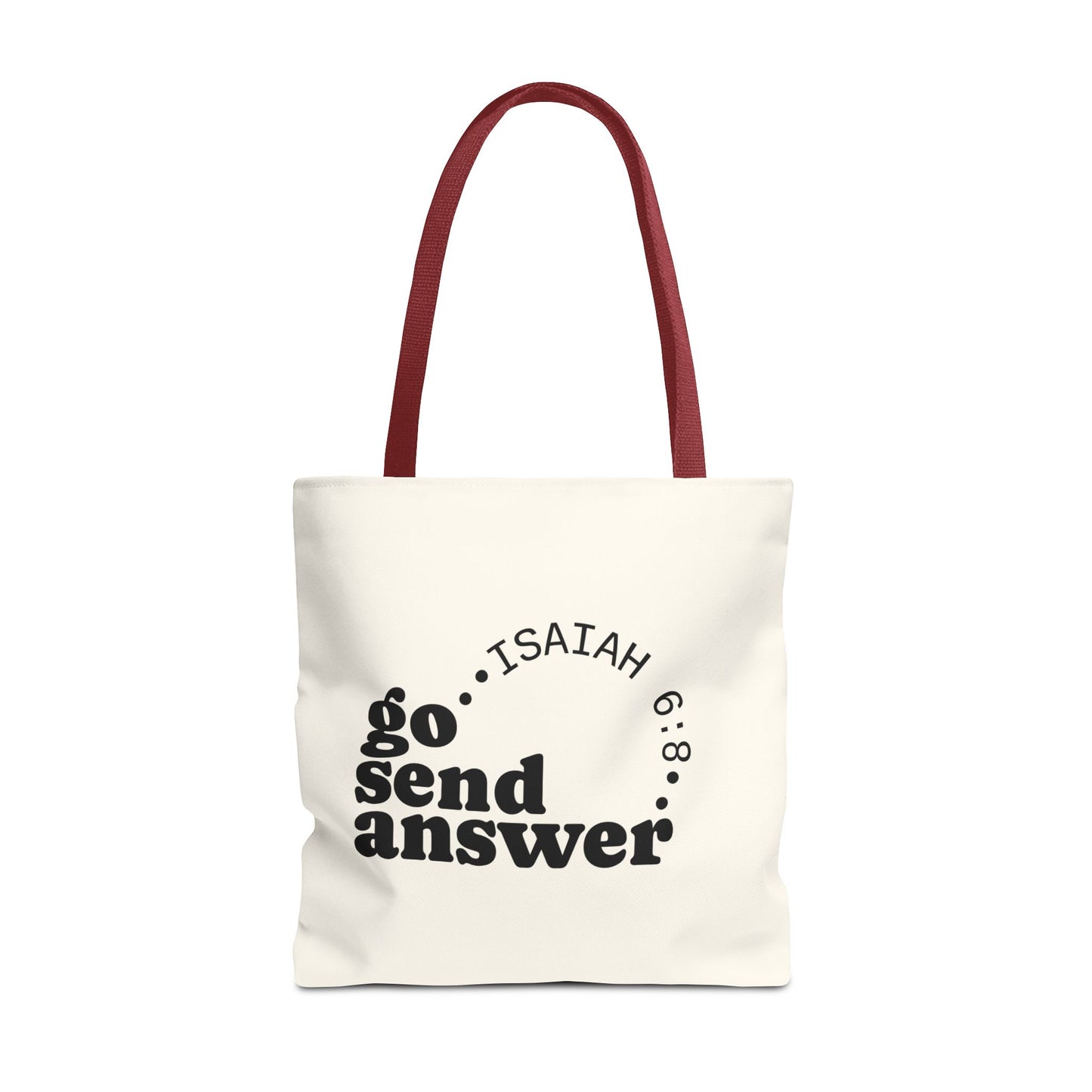 Go Send Answer Tote Bag | Isaiah 6:8 Mission Tote | Christian Market & Everyday Carry Bag