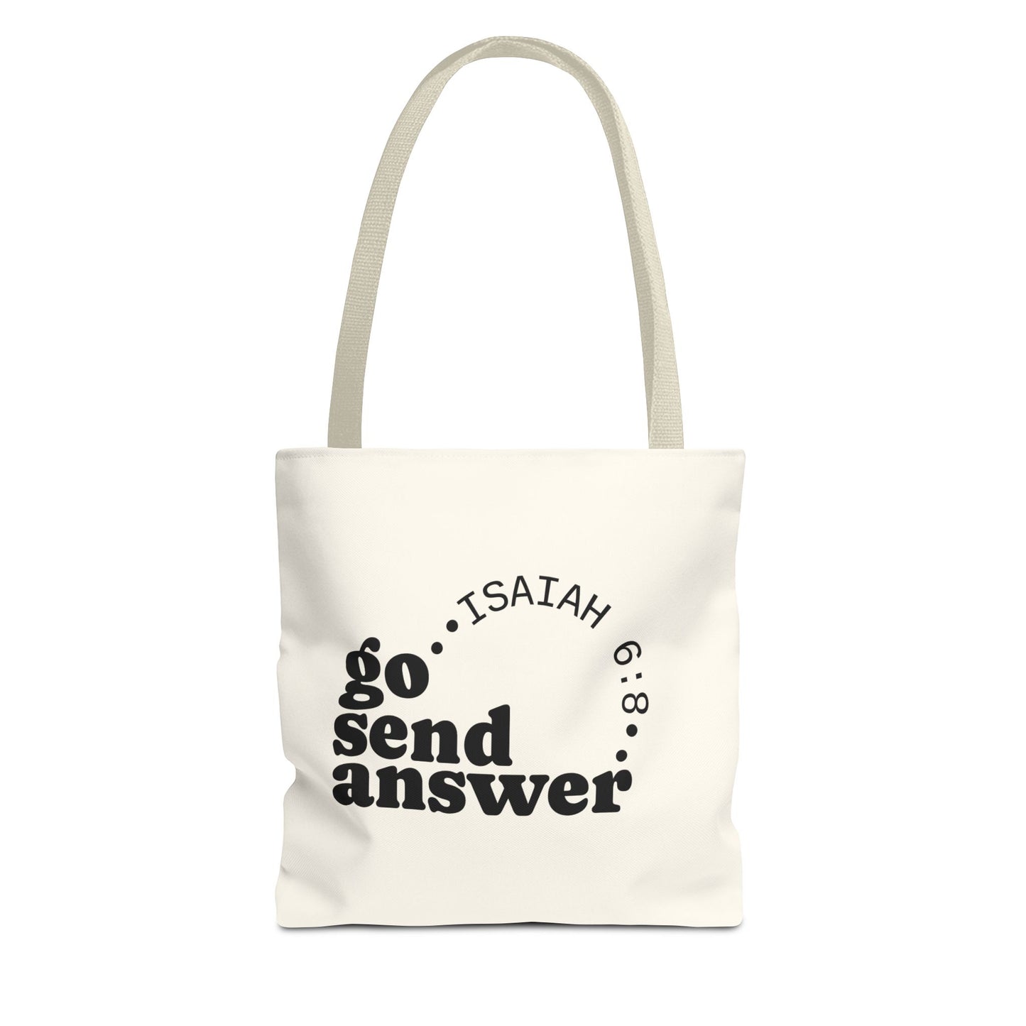 Go Send Answer Tote Bag | Isaiah 6:8 Mission Tote | Christian Market & Everyday Carry Bag
