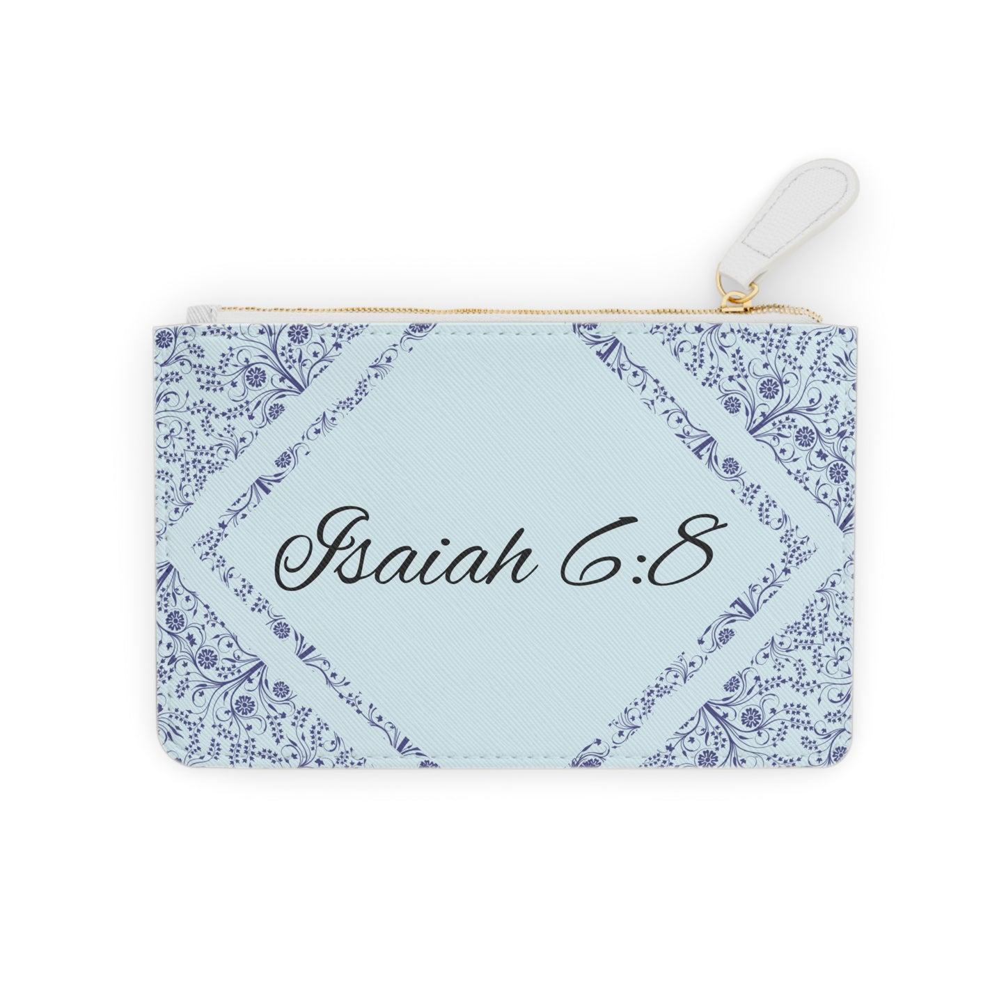 Them Mini Clutch Blue Abstract Pattern | Isaiah 6:8 Faith Wristlet | Mission Fundraiser Accessory