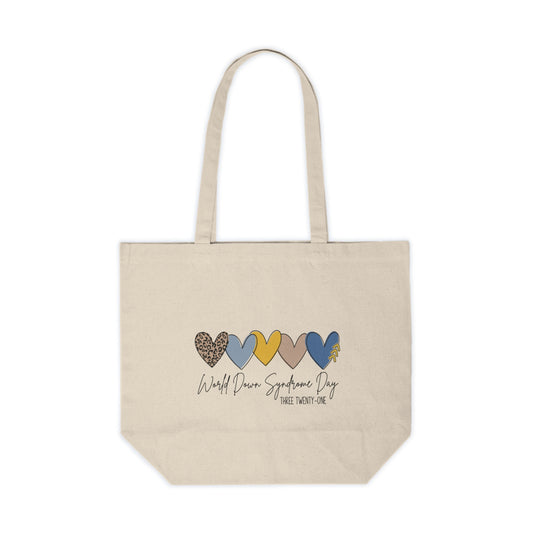 World Down Syndrome Day Hearts Tote | Three Twenty-One Awareness Bag | Celebrate the Extra | 3.21 Trisomy 21 Love & Inclusion Gift