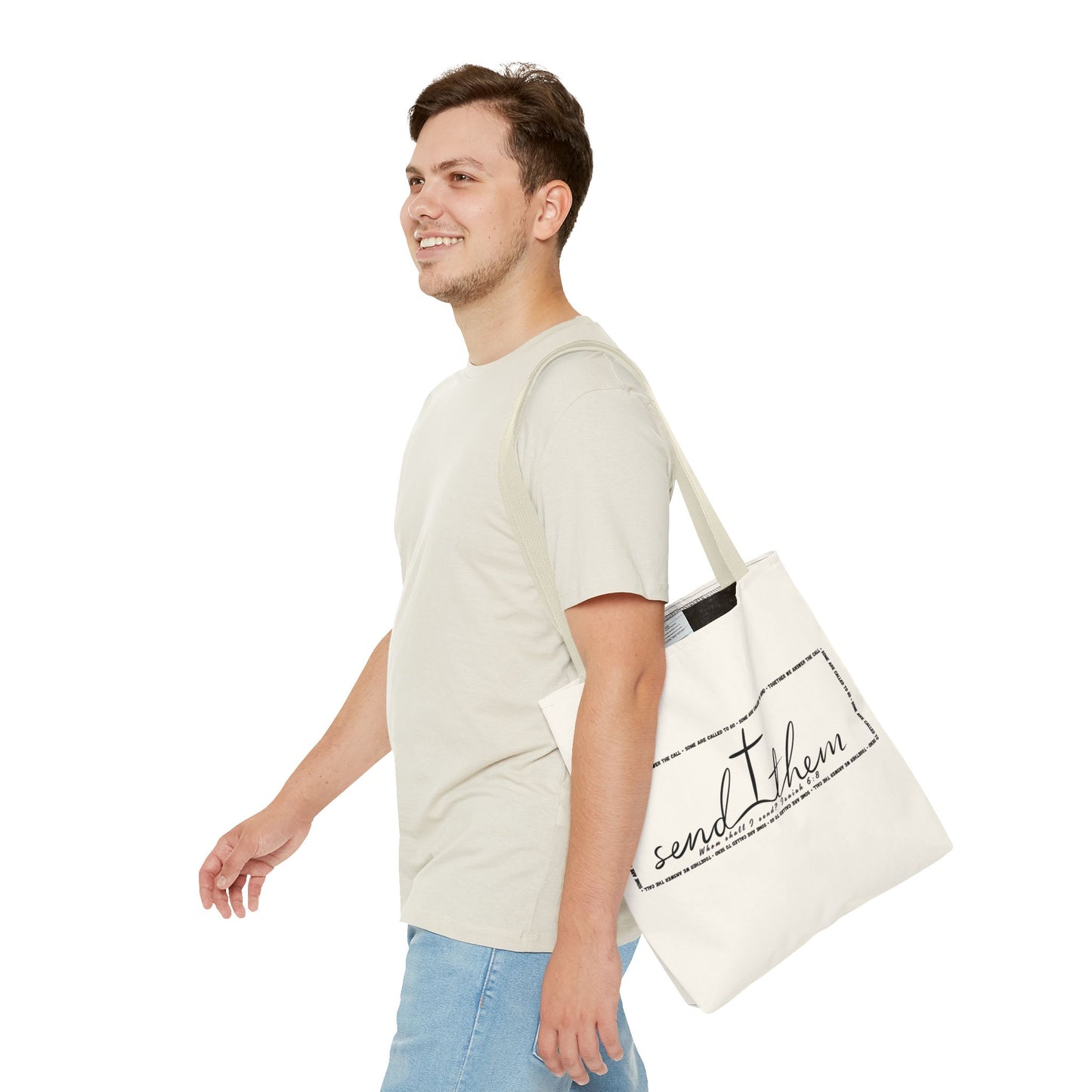 Send Them Tote Bag | Isaiah 6:8 Mission Tote | Christian Market & Everyday Carry Bag