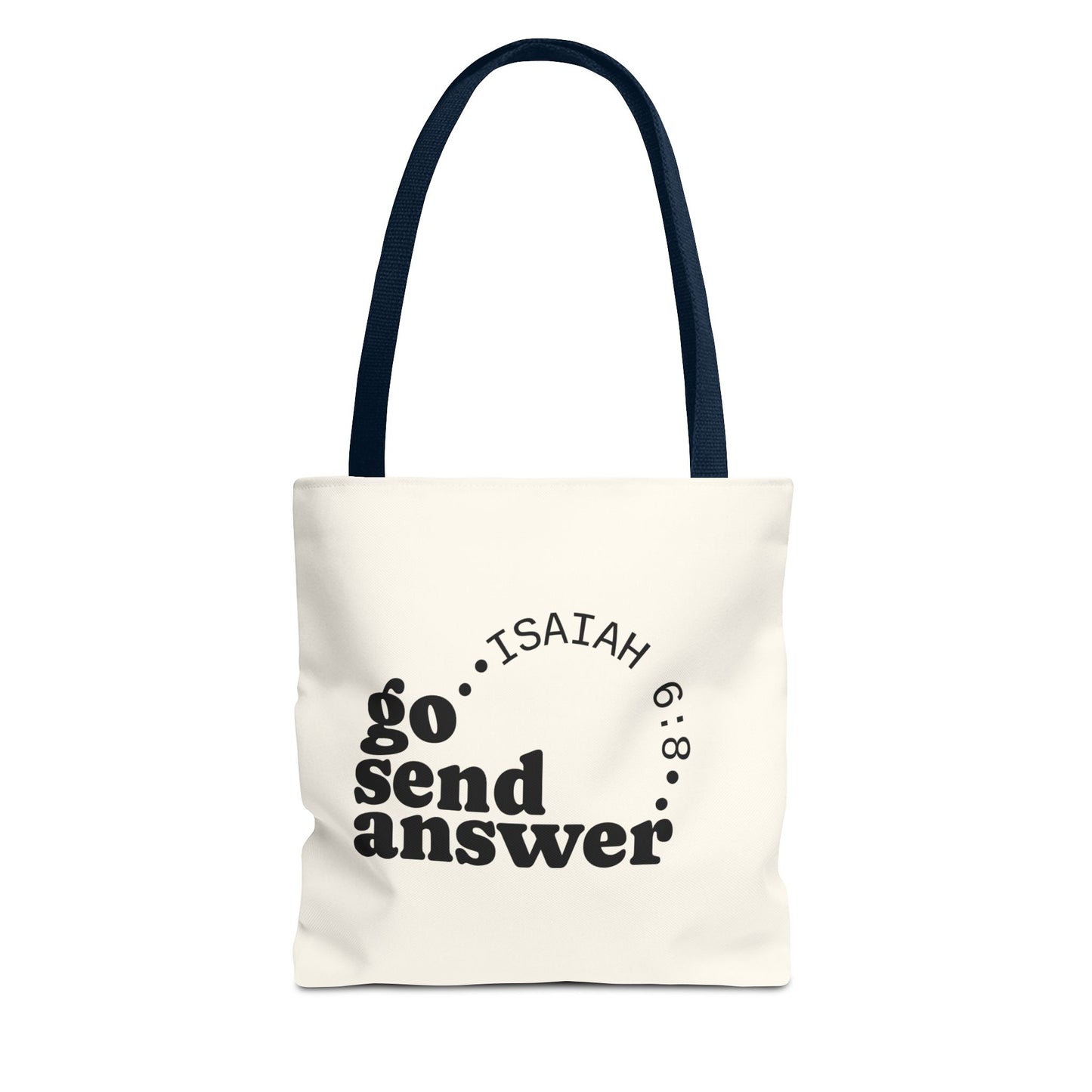 Go Send Answer Tote Bag | Isaiah 6:8 Mission Tote | Christian Market & Everyday Carry Bag