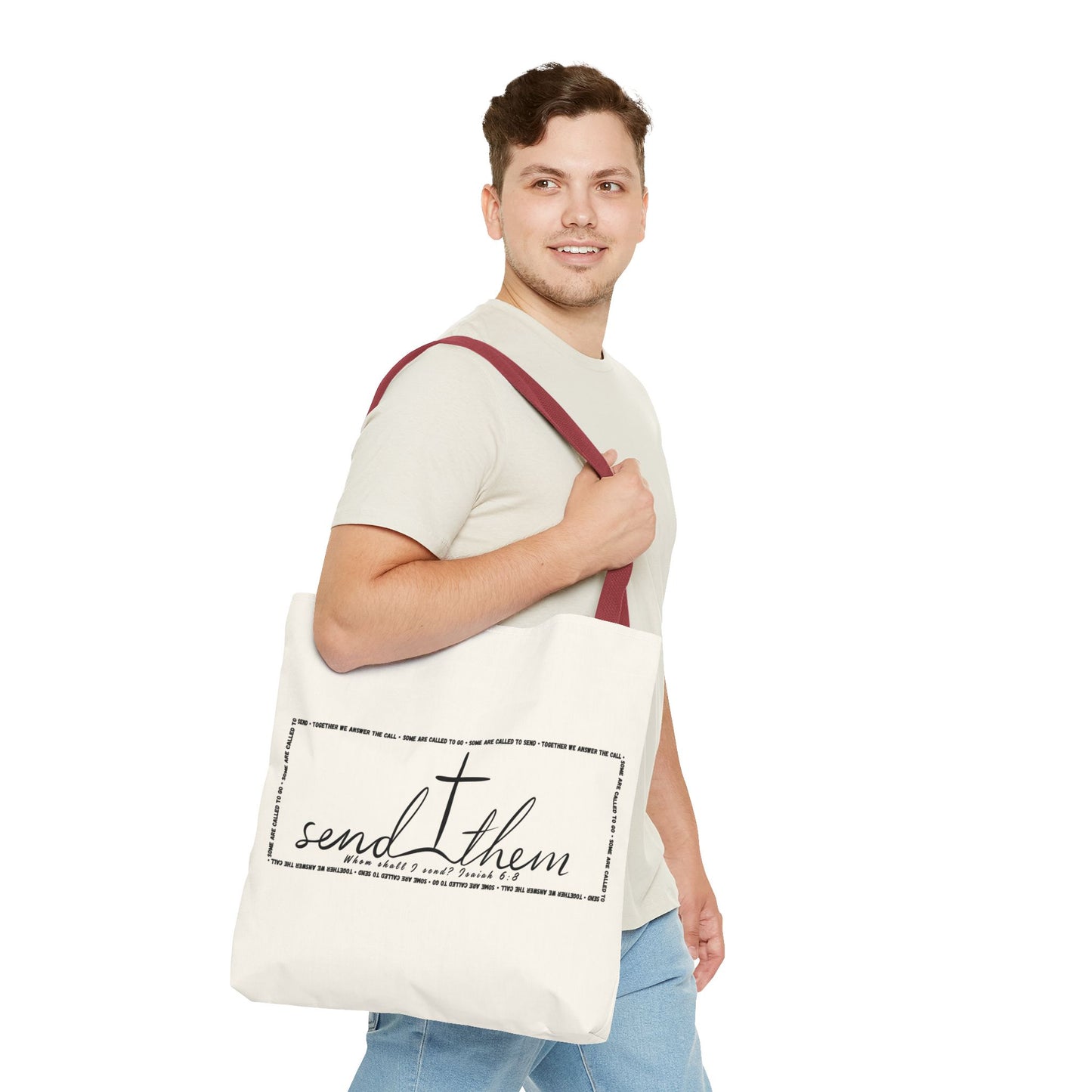 Send Them Tote Bag | Isaiah 6:8 Mission Tote | Christian Market & Everyday Carry Bag