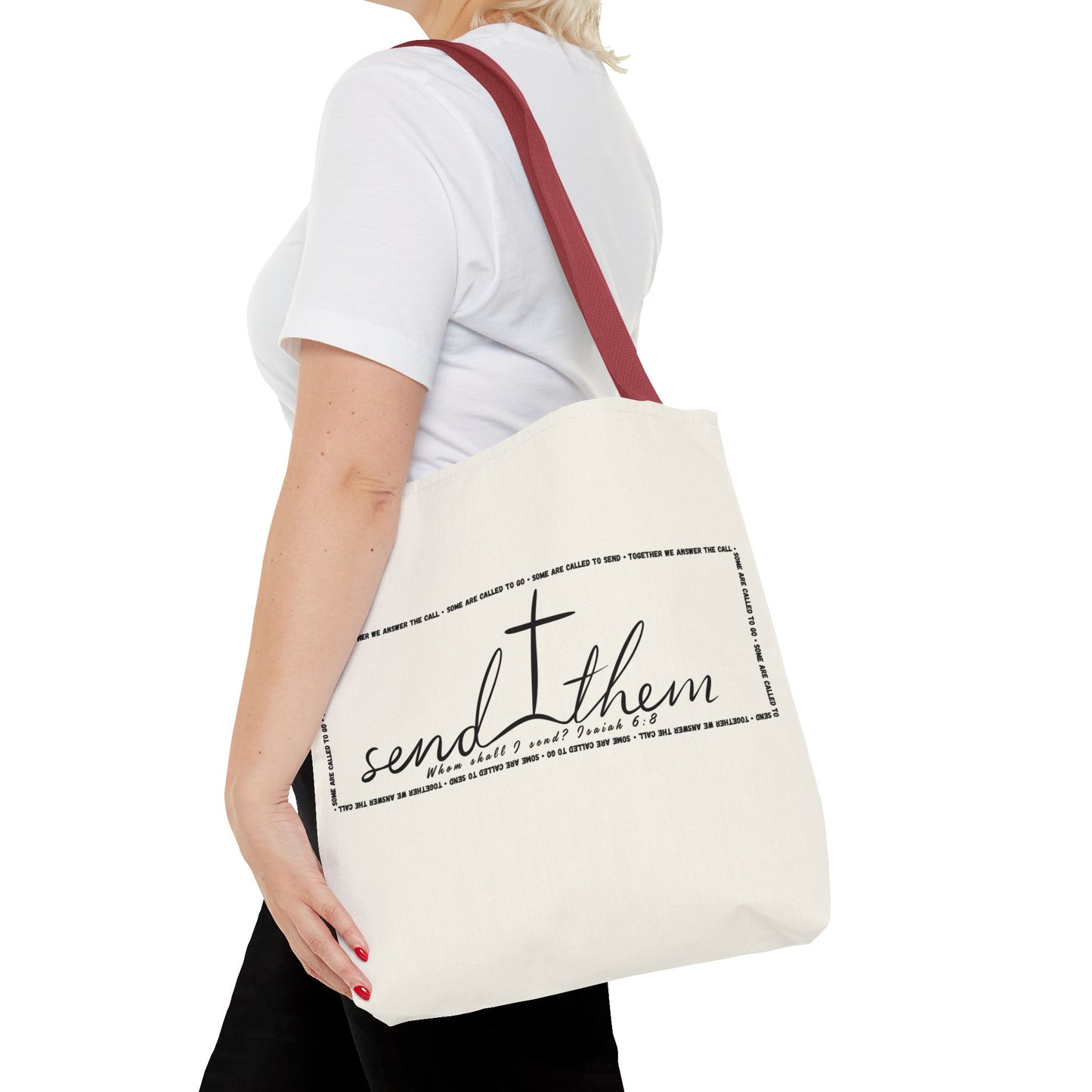 Send Them Tote Bag | Isaiah 6:8 Mission Tote | Christian Market & Everyday Carry Bag