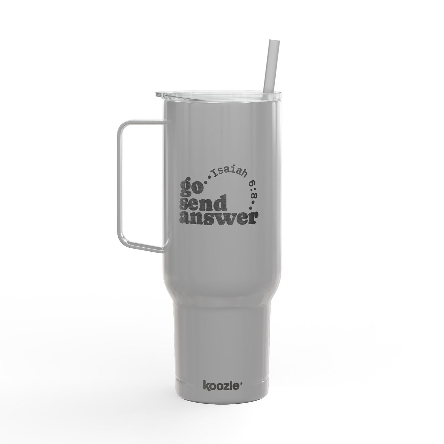 Go, Send, Answer-Send Them Collection- 40oz Engraved Travel Tumbler with Straw