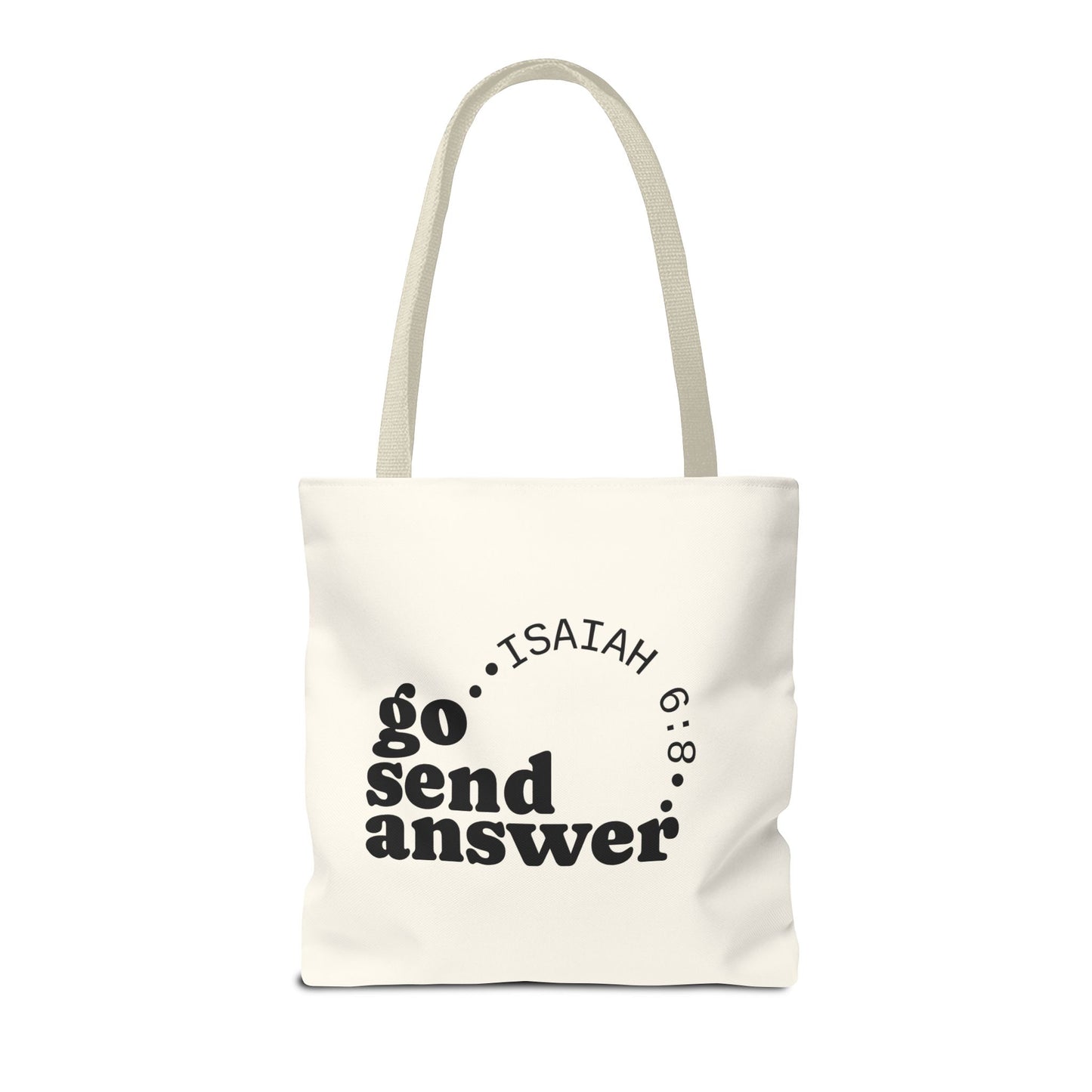 Go Send Answer Tote Bag | Isaiah 6:8 Mission Tote | Christian Market & Everyday Carry Bag