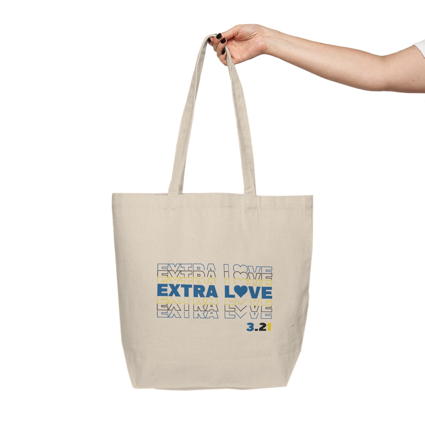 Extra Love 3.21 Tote | Celebrate the Extra | Down Syndrome Awareness Bag | World Down Syndrome Day | Trisomy 21 Inclusion Gift