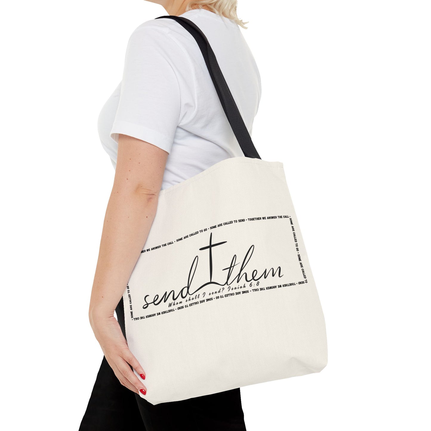 Send Them Tote Bag | Isaiah 6:8 Mission Tote | Christian Market & Everyday Carry Bag
