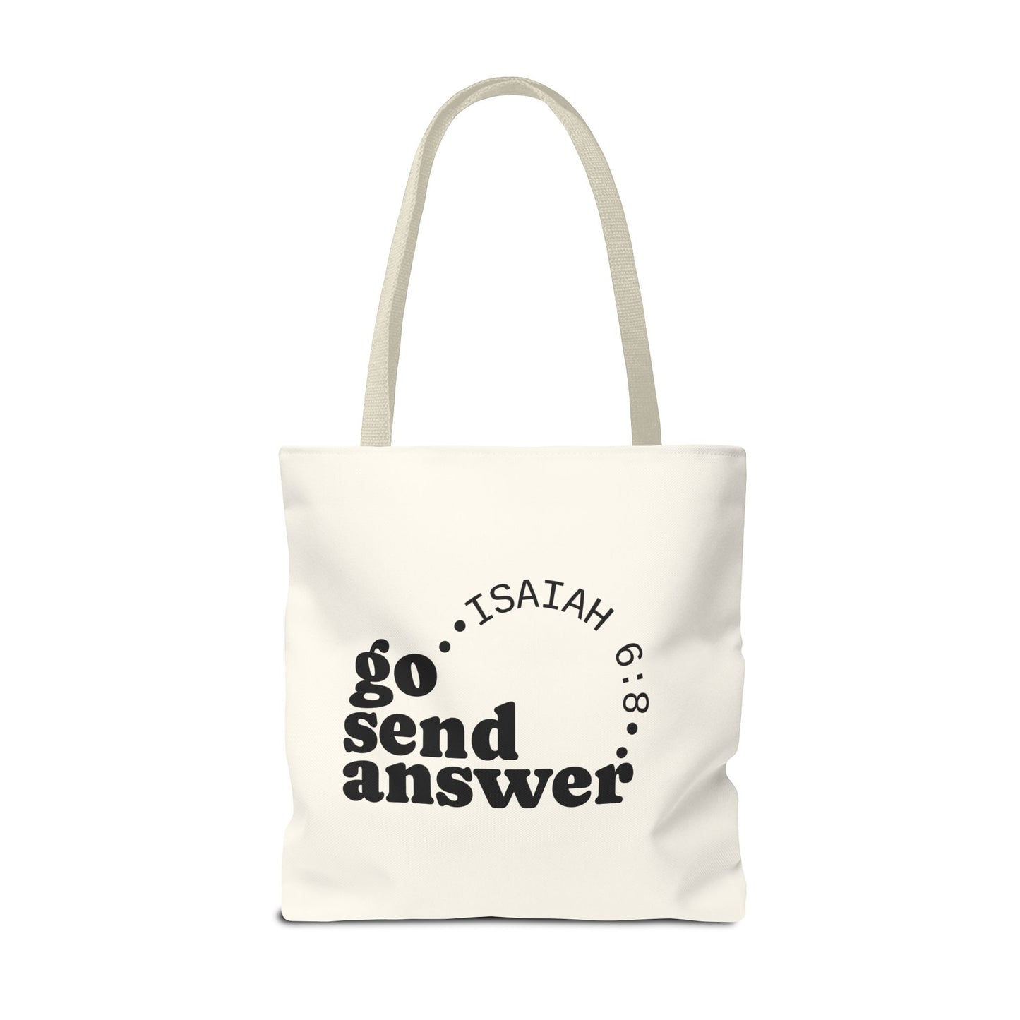 Go Send Answer Tote Bag | Isaiah 6:8 Mission Tote | Christian Market & Everyday Carry Bag