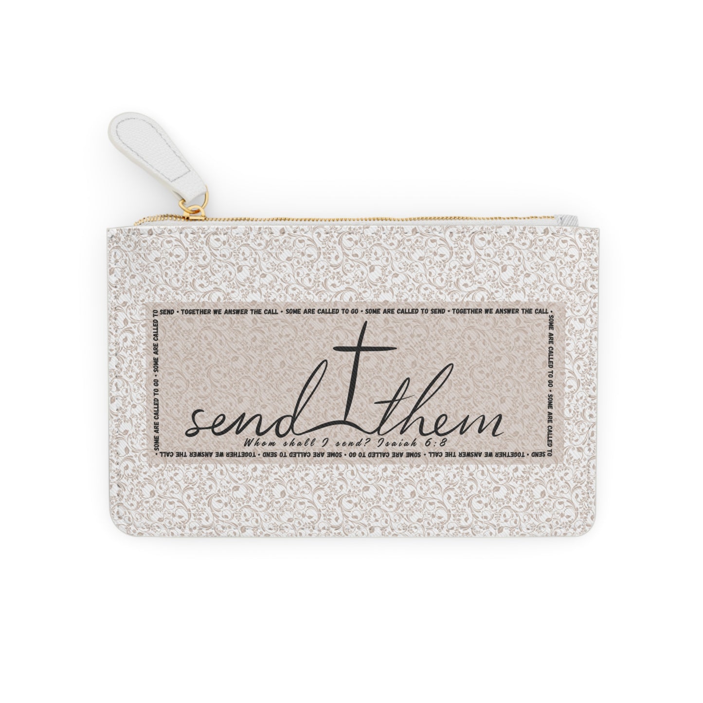 Send Them Mini Clutch Floral Design | Isaiah 6:8 Faith Wristlet | Mission Fundraiser Accessory