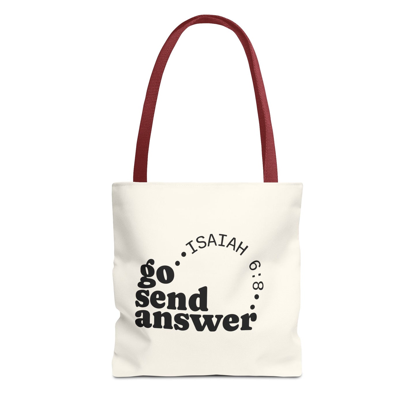 Go Send Answer Tote Bag | Isaiah 6:8 Mission Tote | Christian Market & Everyday Carry Bag