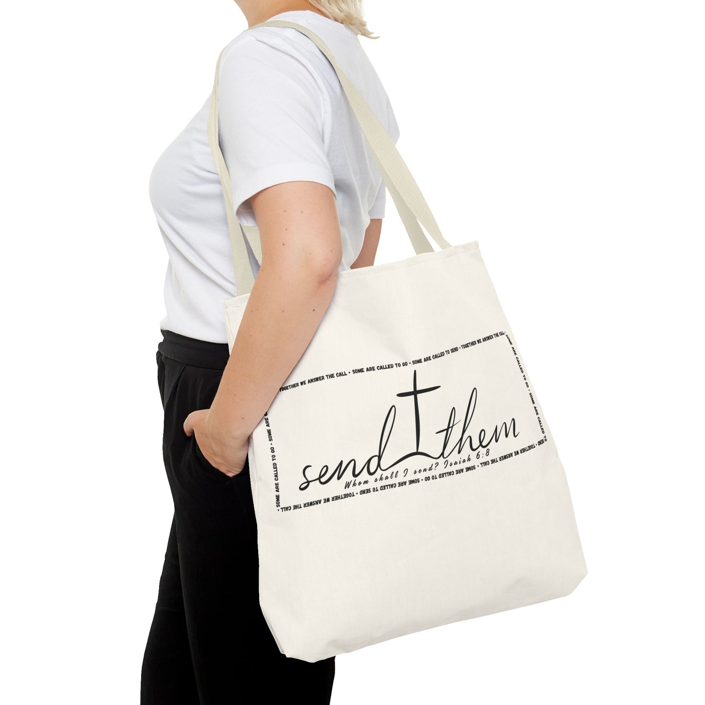 Send Them Tote Bag | Isaiah 6:8 Mission Tote | Christian Market & Everyday Carry Bag