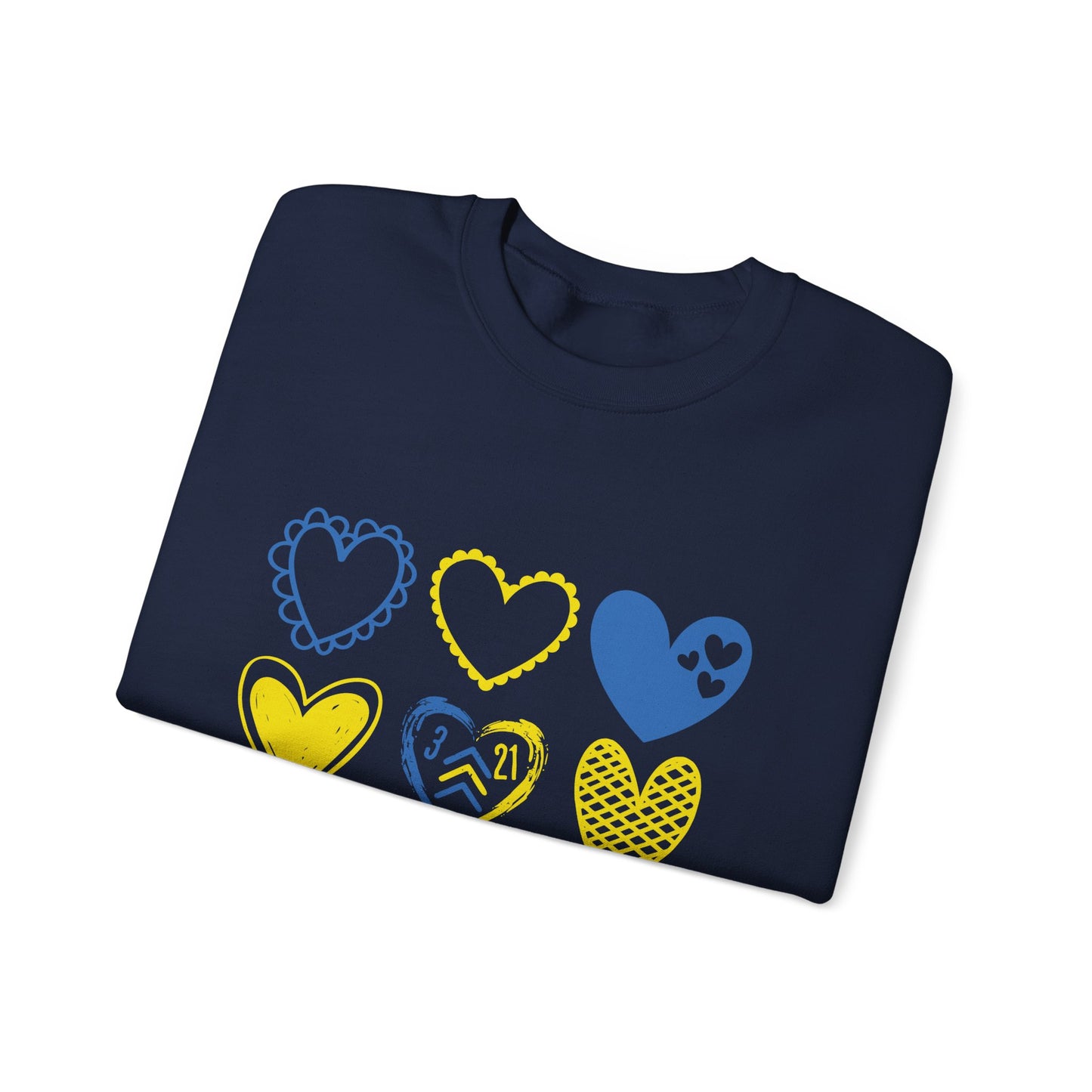 3:21 Heart Doodles Sweatshirt | Down Syndrome Awareness Crewneck | Celebrate the Extra