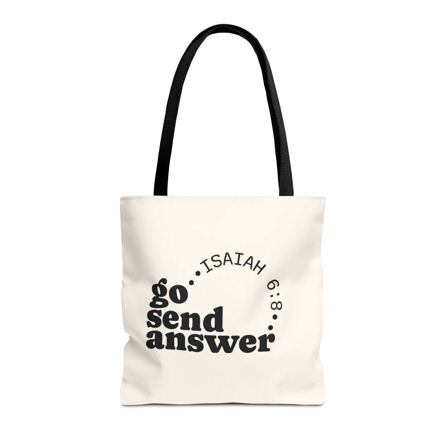 Go Send Answer Tote Bag | Isaiah 6:8 Mission Tote | Christian Market & Everyday Carry Bag