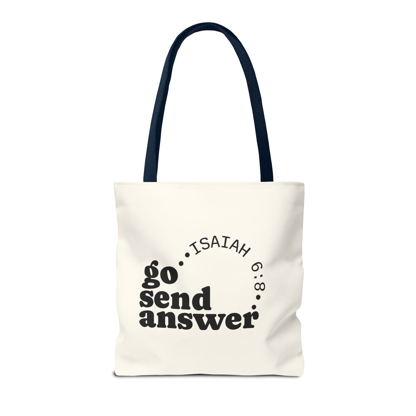 Go Send Answer Tote Bag | Isaiah 6:8 Mission Tote | Christian Market & Everyday Carry Bag