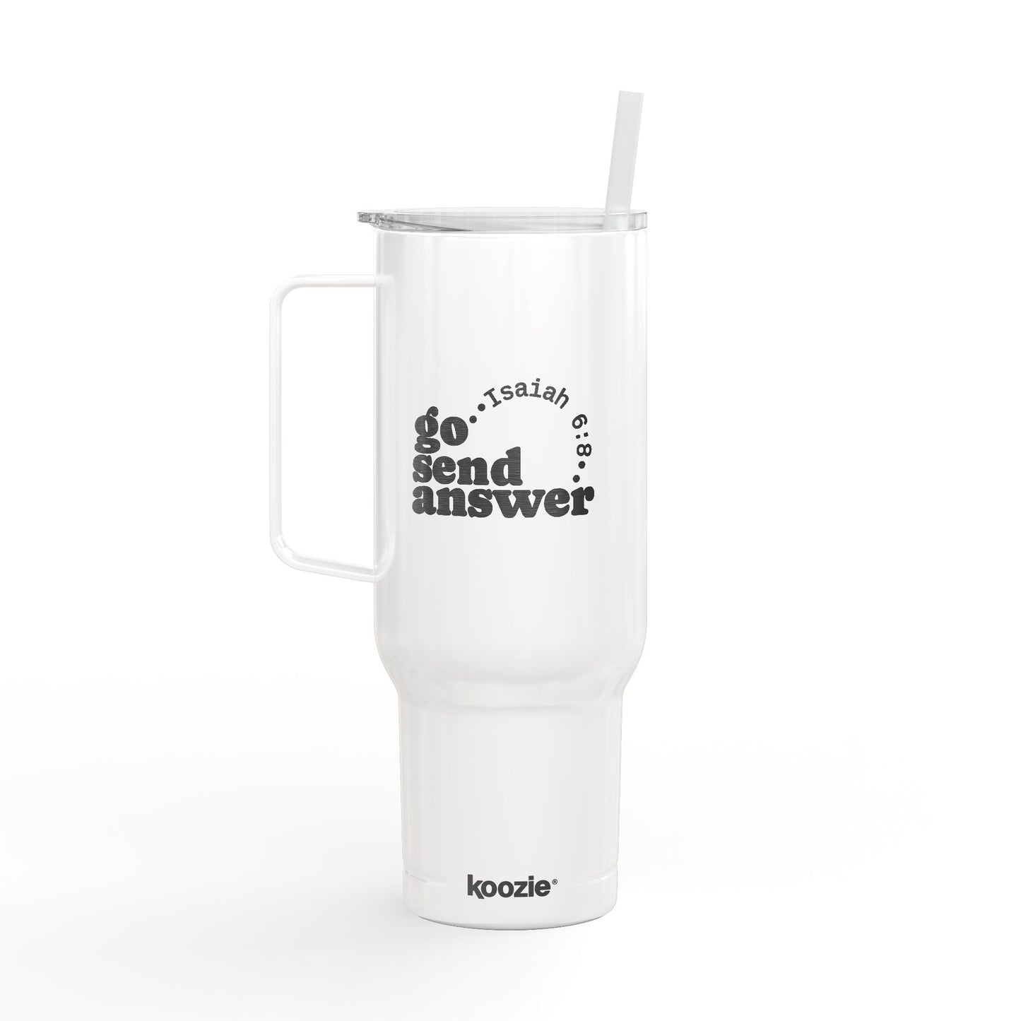 Go, Send, Answer-Send Them Collection- 40oz Engraved Travel Tumbler with Straw