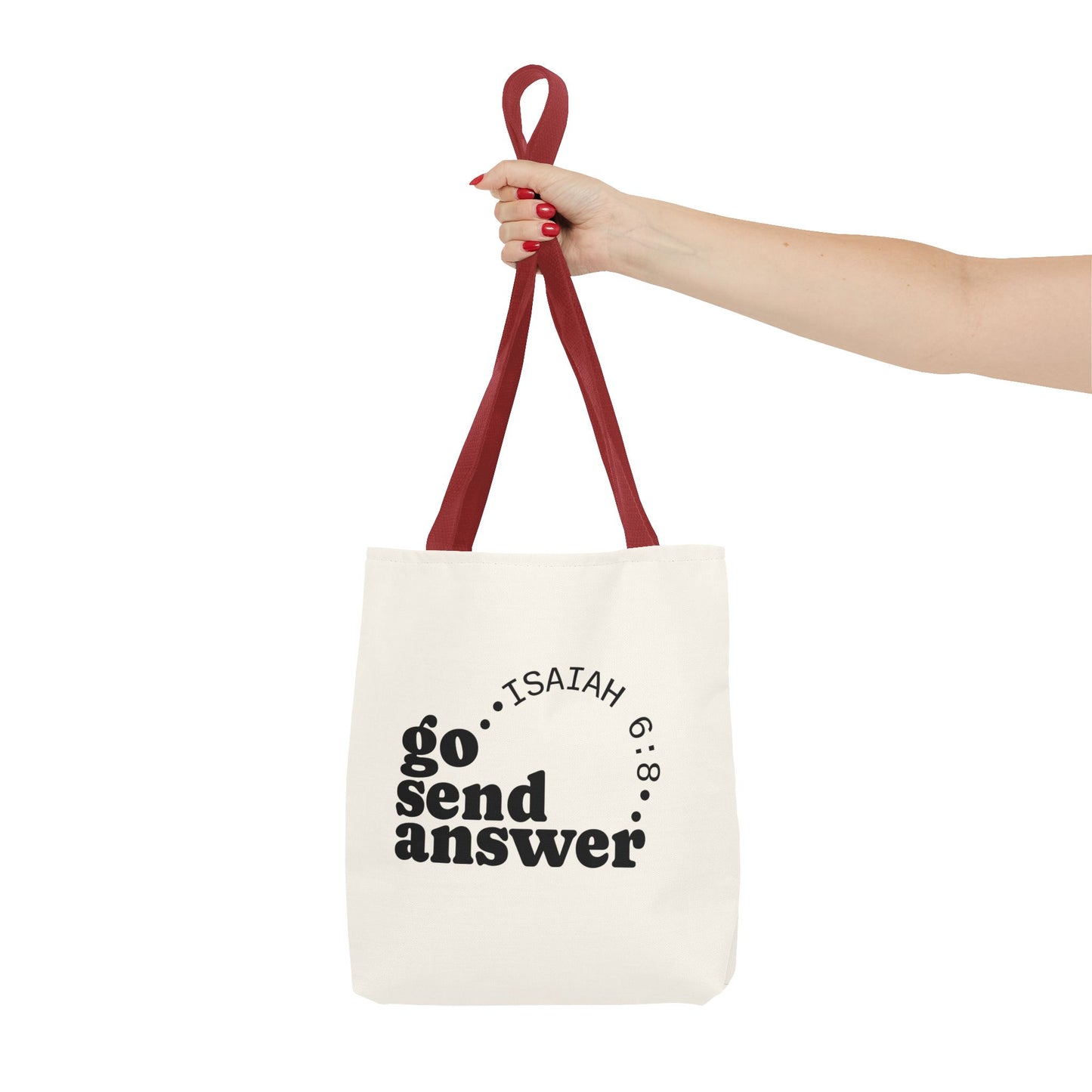 Go Send Answer Tote Bag | Isaiah 6:8 Mission Tote | Christian Market & Everyday Carry Bag