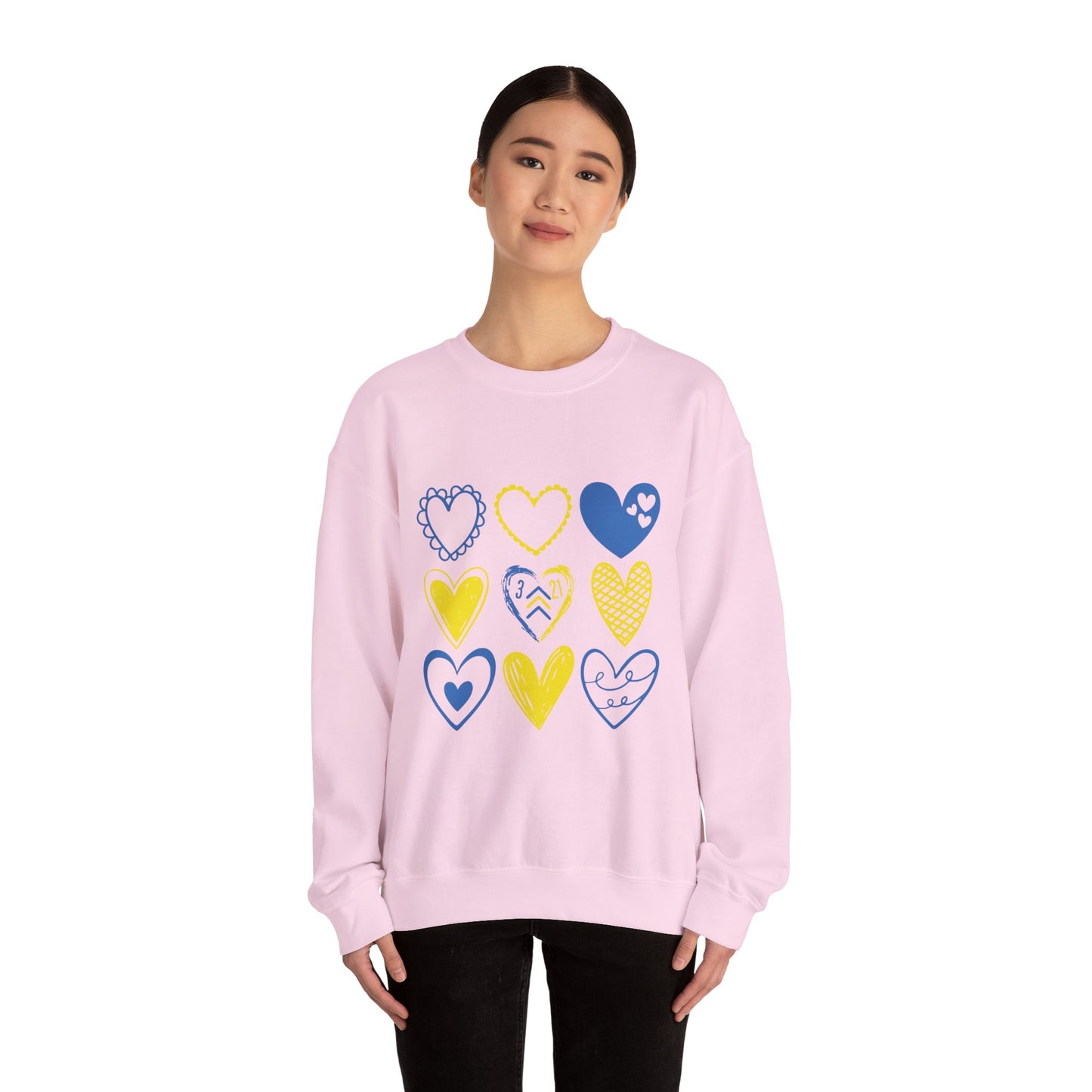 3:21 Heart Doodles Sweatshirt | Down Syndrome Awareness Crewneck | Celebrate the Extra