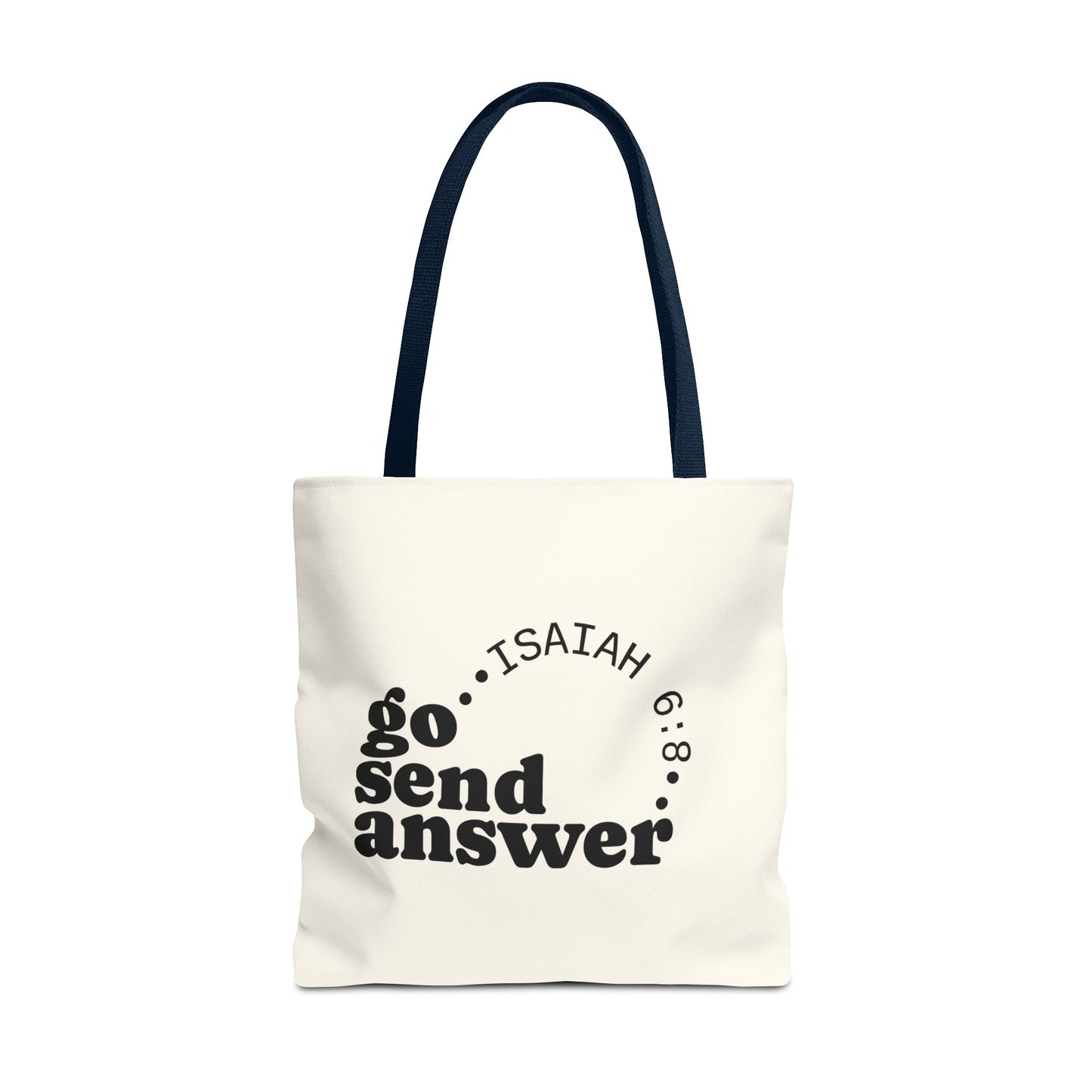 Go Send Answer Tote Bag | Isaiah 6:8 Mission Tote | Christian Market & Everyday Carry Bag