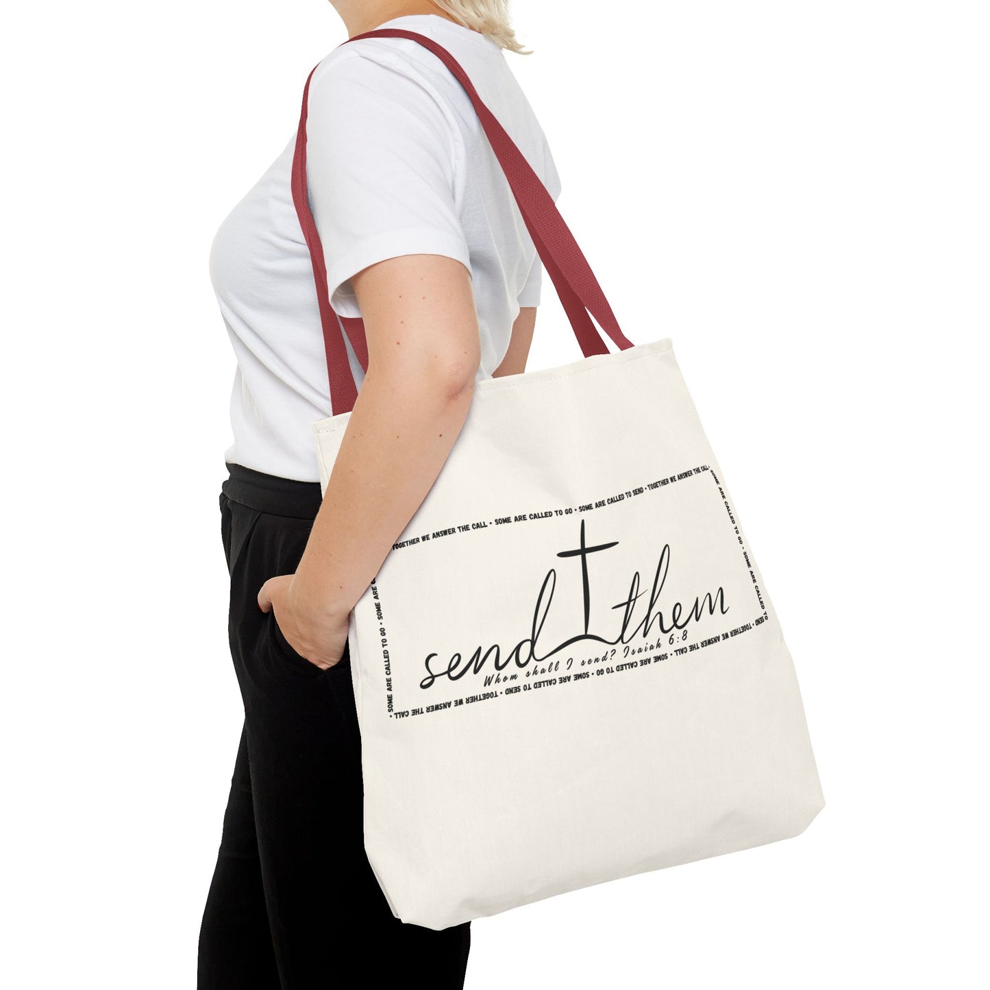 Send Them Tote Bag | Isaiah 6:8 Mission Tote | Christian Market & Everyday Carry Bag