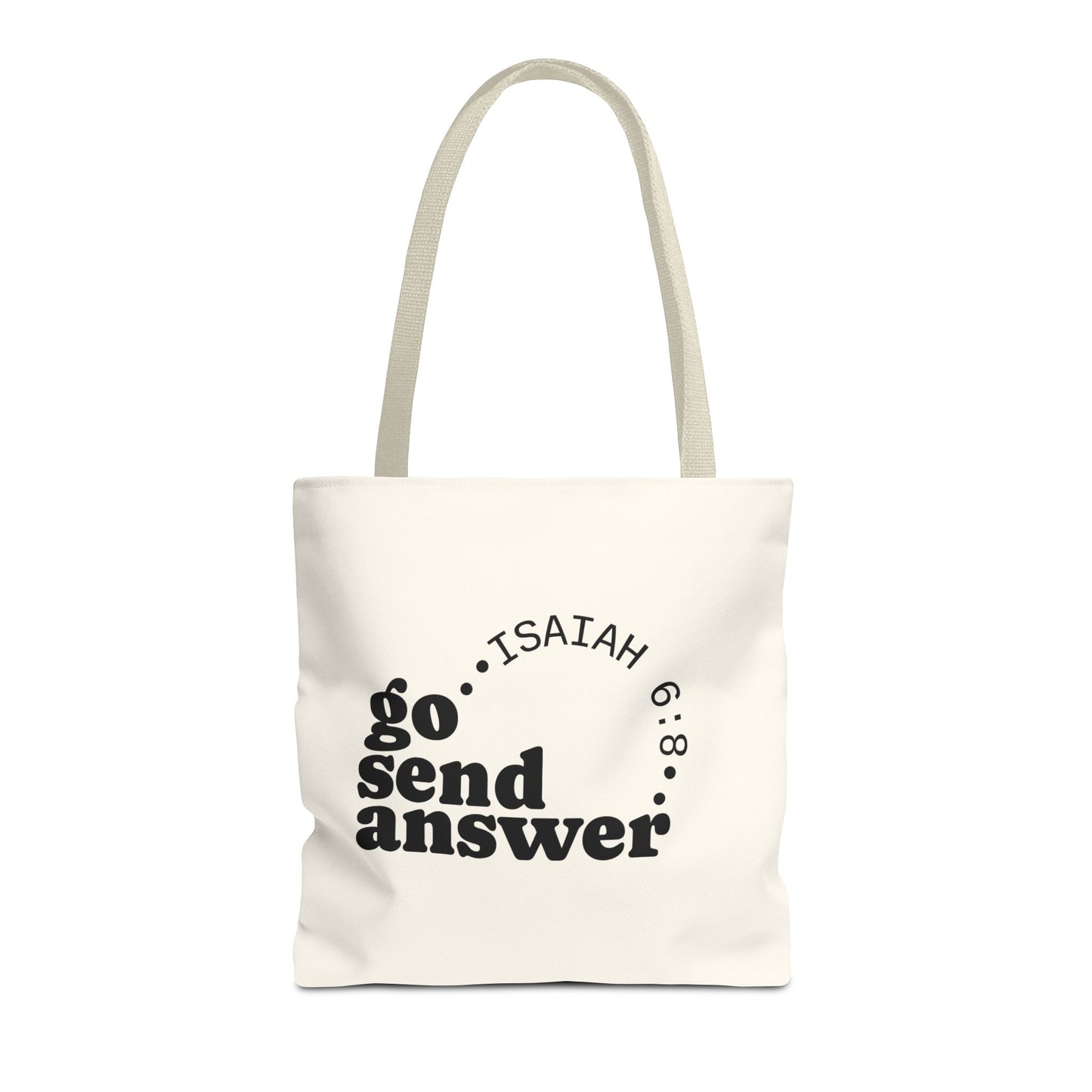 Go Send Answer Tote Bag | Isaiah 6:8 Mission Tote | Christian Market & Everyday Carry Bag