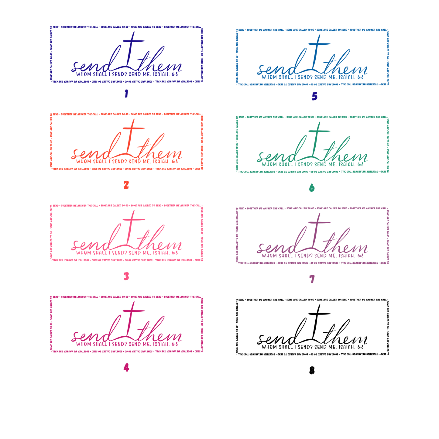 Send Them Kiss-Cut Sticker | Isaiah 6:8 Faith Sticker | Christian Laptop & Water Bottle Decal